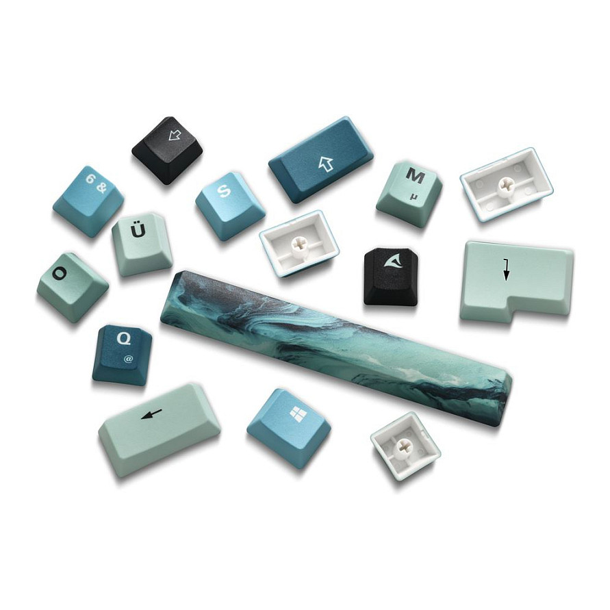Set tipkovničkih kapica i podloge za miš SHARKOON SKILLER SGK50 S3 Design Bundle D4 (Tirkizno/Plava)-4