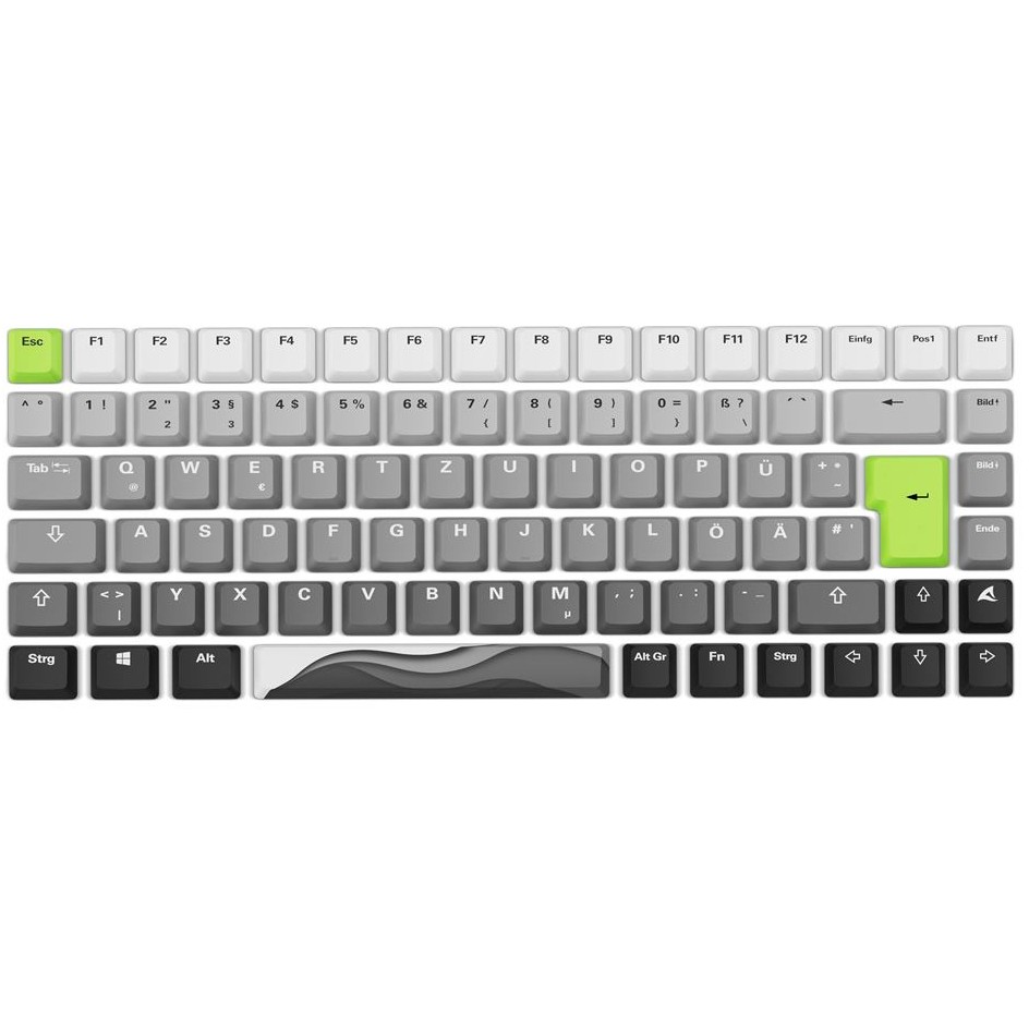 Set tipkovnice i podloge SHARKOON SKILLER SGK50 S3 Design Bundle D5 (siva/neon-zelena)-2