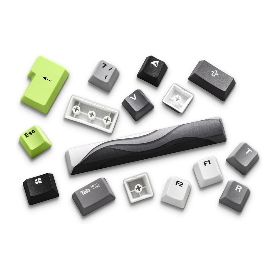 Set tipkovnice i podloge SHARKOON SKILLER SGK50 S3 Design Bundle D5 (siva/neon-zelena)-4