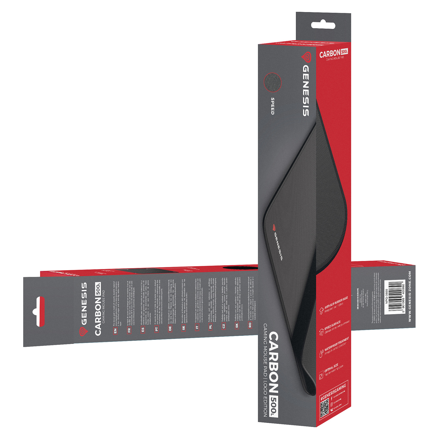 Mauspad GENESIS CARBON 500 "LOGO" L (400mm x 330mm)-6