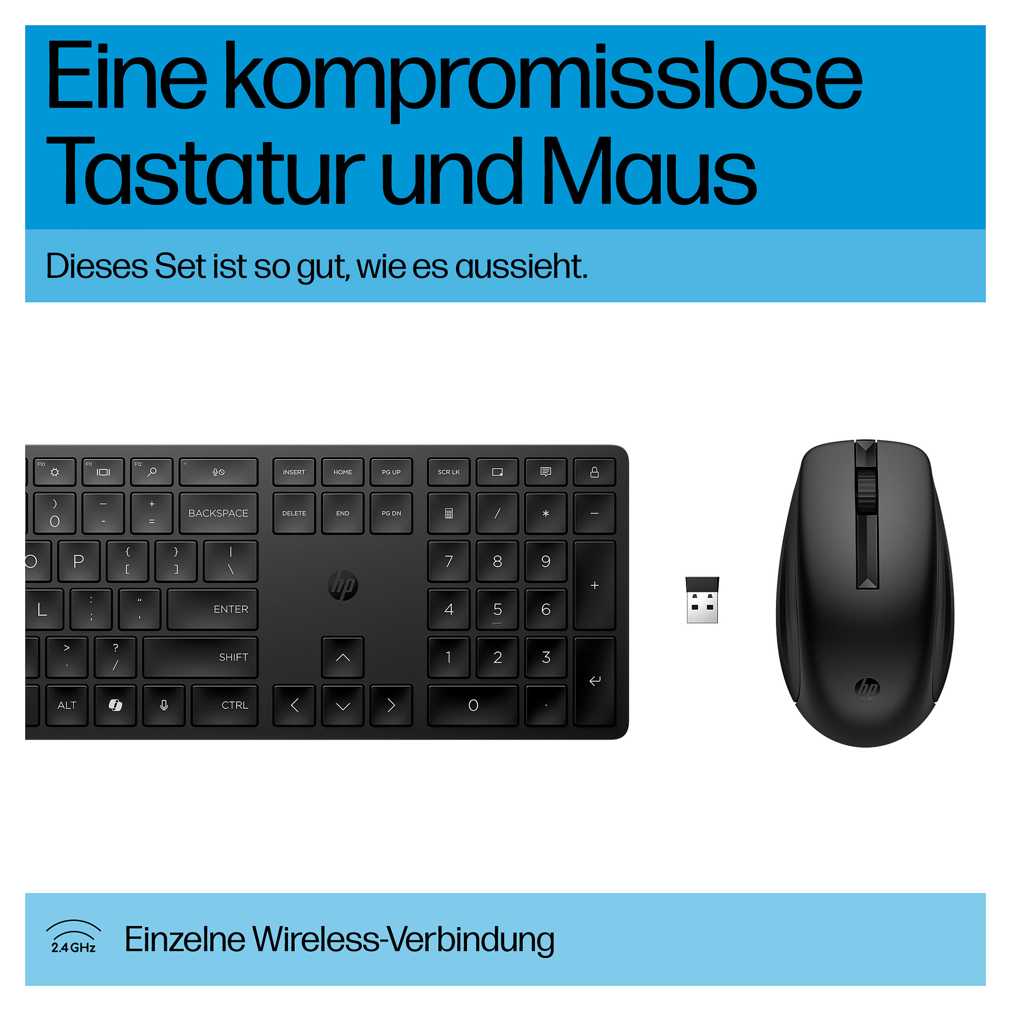 Bežična tipkovnica i miš HP 655 bežični Keyboard and Mouse Combo bijela (DE) – internacionalna non HR tipkovnica-3