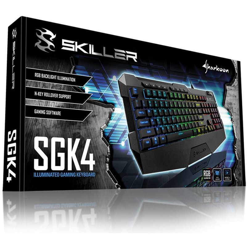 Tipkovnica SHARKOON Skiller SGK4 Gaming QWERTZ žičana gumena – internacionalna non HR tipkovnica-3