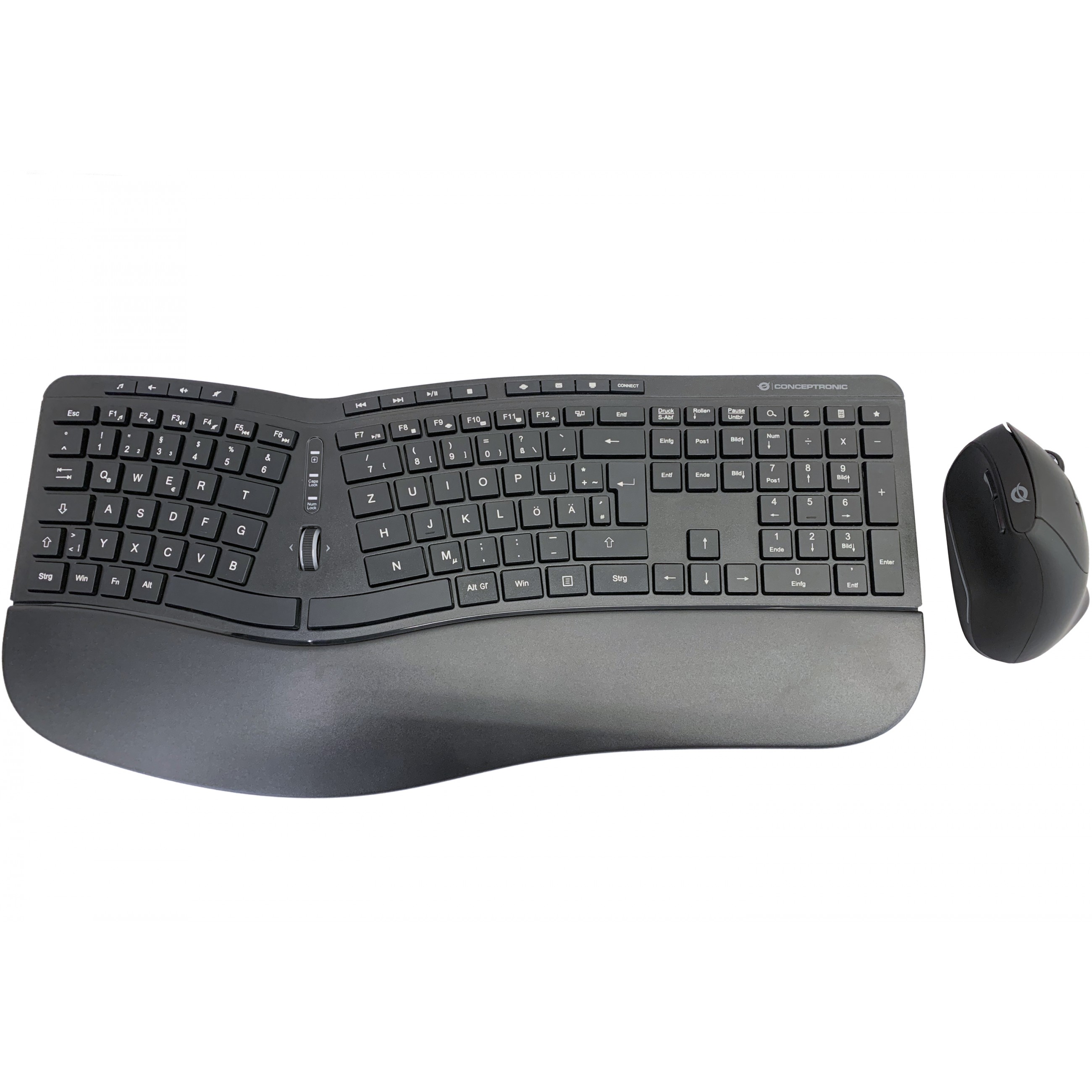 Bežična tipkovnica i miš CONCEPTRONIC bežični Keyboard+Mouse ergo, njemački raspored – internacionalna non HR tipkovnica-0