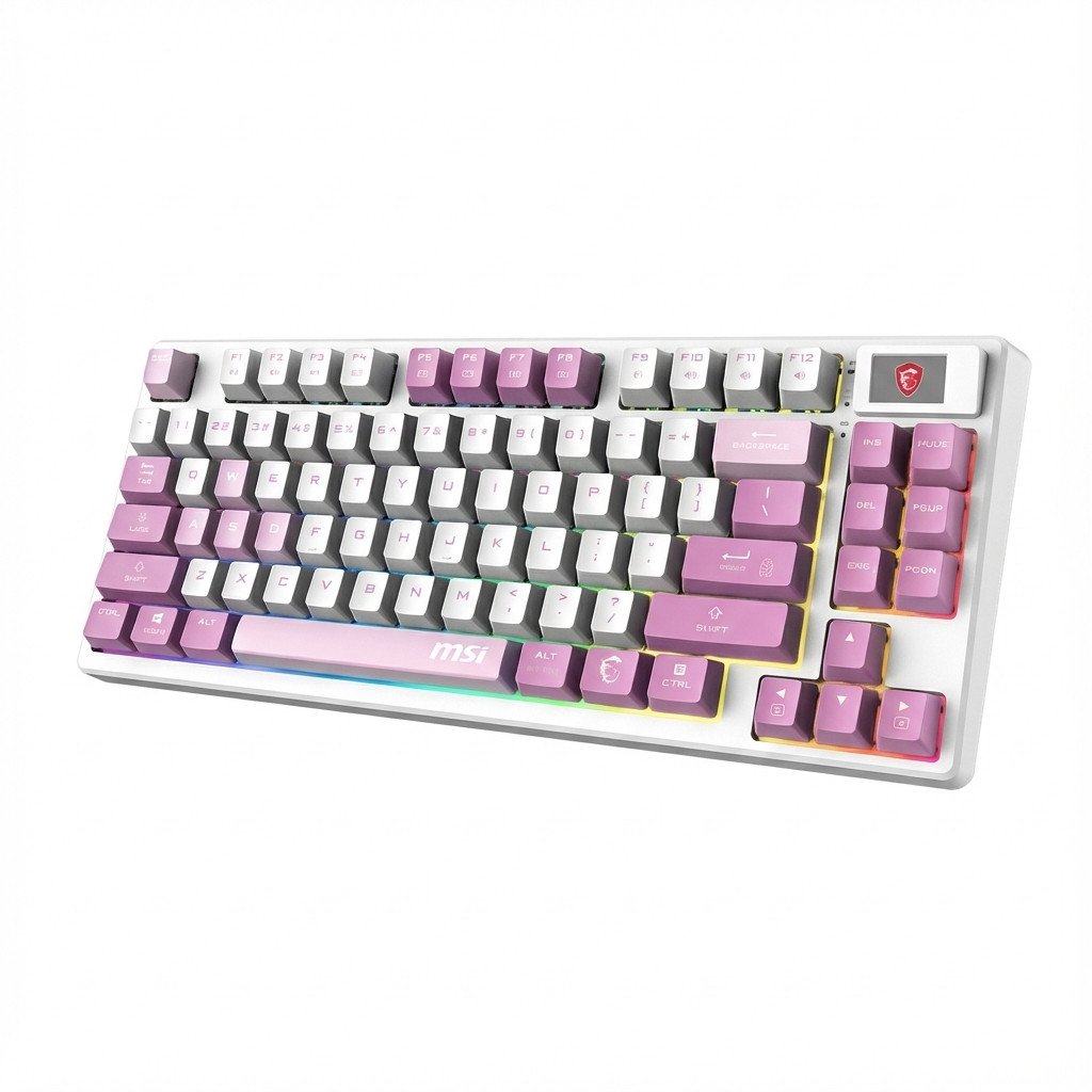 Tipkovnica MSI FORGE GK600 TKL W Violet Gaming Keyboard – internacionalna non HR tipkovnica