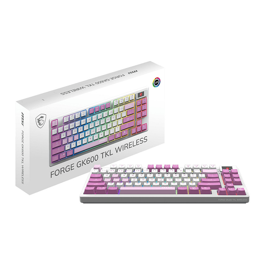 Tipkovnica MSI FORGE GK600 TKL W Violet Gaming Keyboard – internacionalna non HR tipkovnica-4