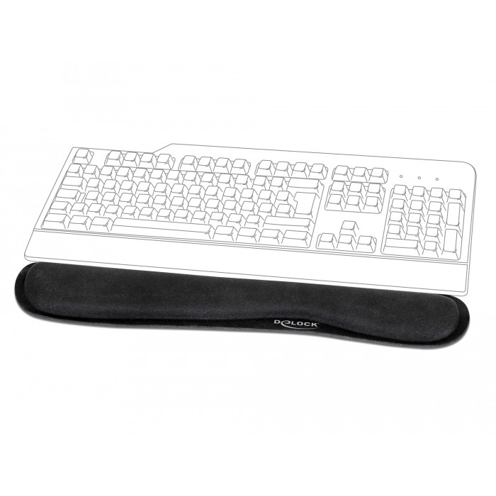 Podloga za zapešća DELOCK Handgelenkauflage za tipkovnicu / laptop crna boja-1