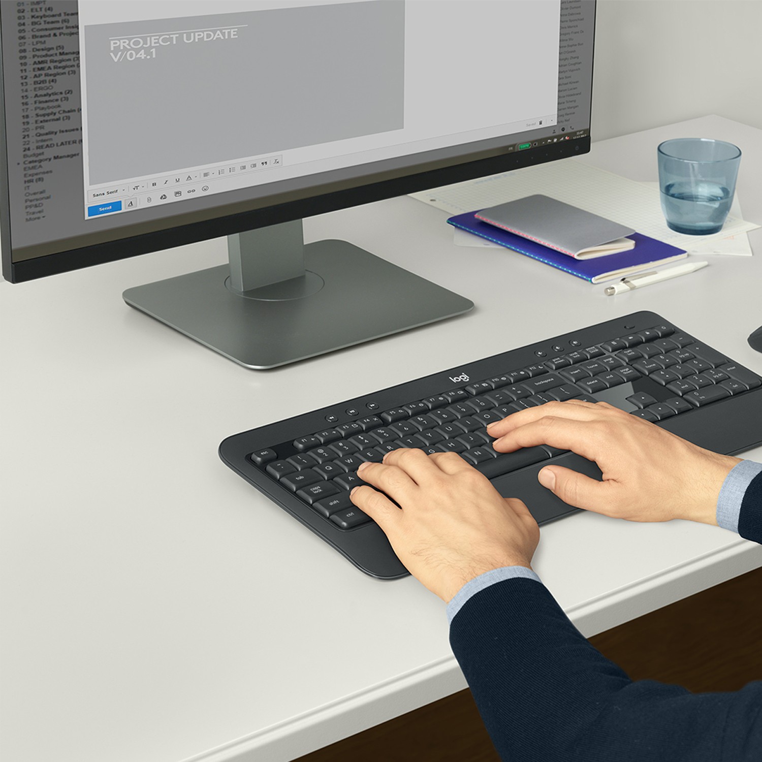 Bežični set tipkovnice i miša LOGITECH MK540 Advanced, QWERTZ raspored, njemački – internacionalna non HR tipkovnica-1