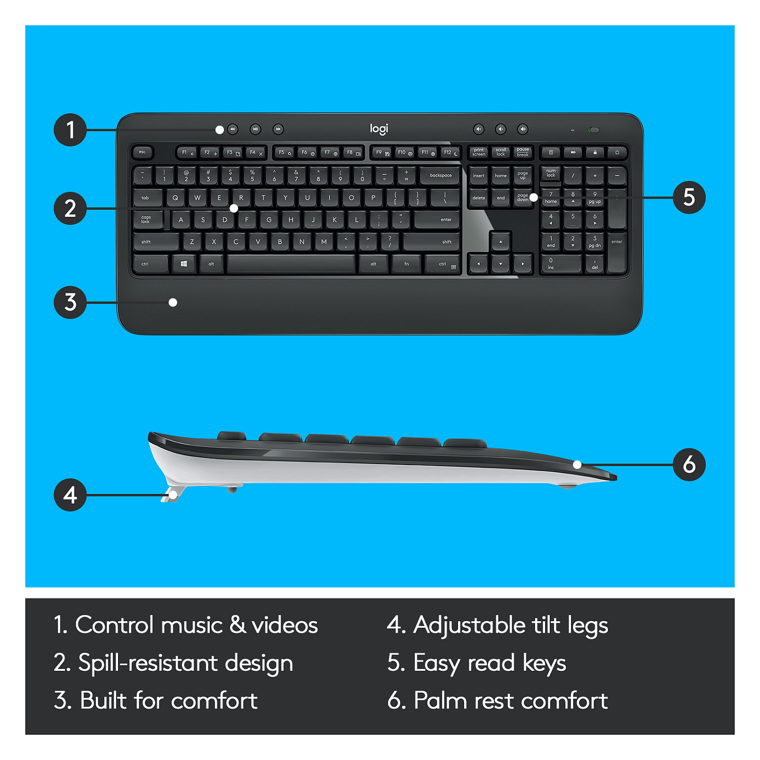 Bežični set tipkovnice i miša LOGITECH MK540 Advanced, QWERTZ raspored, njemački – internacionalna non HR tipkovnica-15