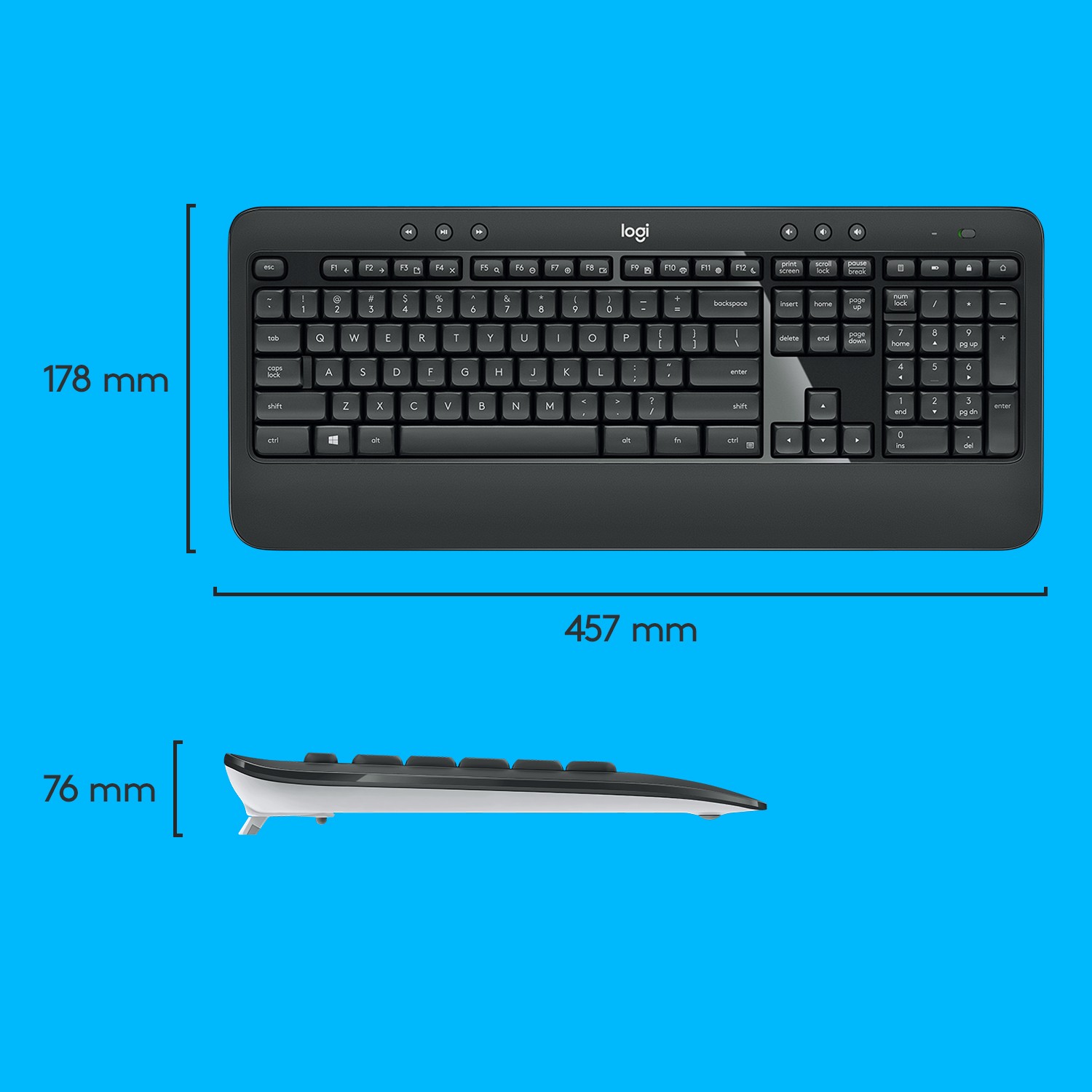 Bežični set tipkovnice i miša LOGITECH MK540 Advanced, QWERTZ raspored, njemački – internacionalna non HR tipkovnica-6