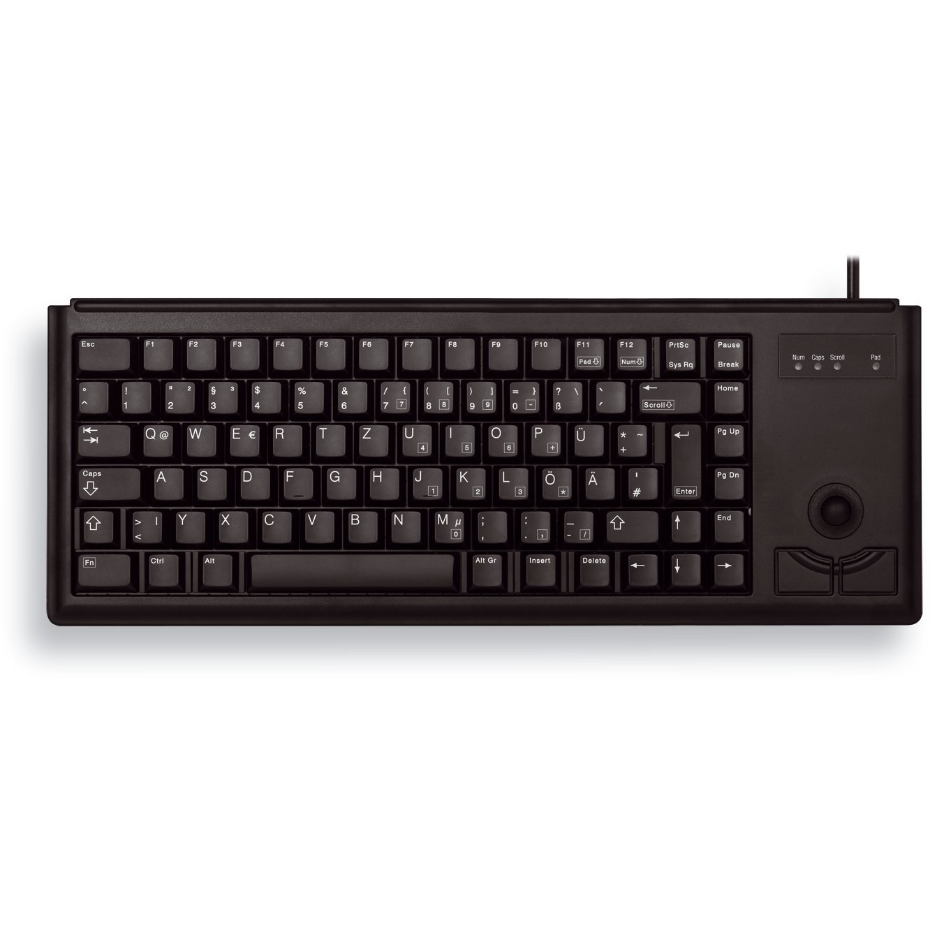Tipkovnica CHERRY G84-4400, s trackballom, DE, crna – internacionalna non HR tipkovnica