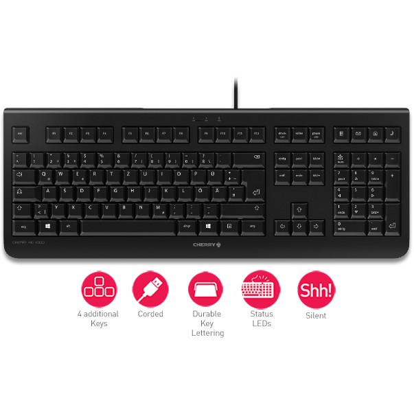 Tipkovnica CHERRY KC 1000 Corded ES-Layout crna boja – internacionalna non HR tipkovnica-4