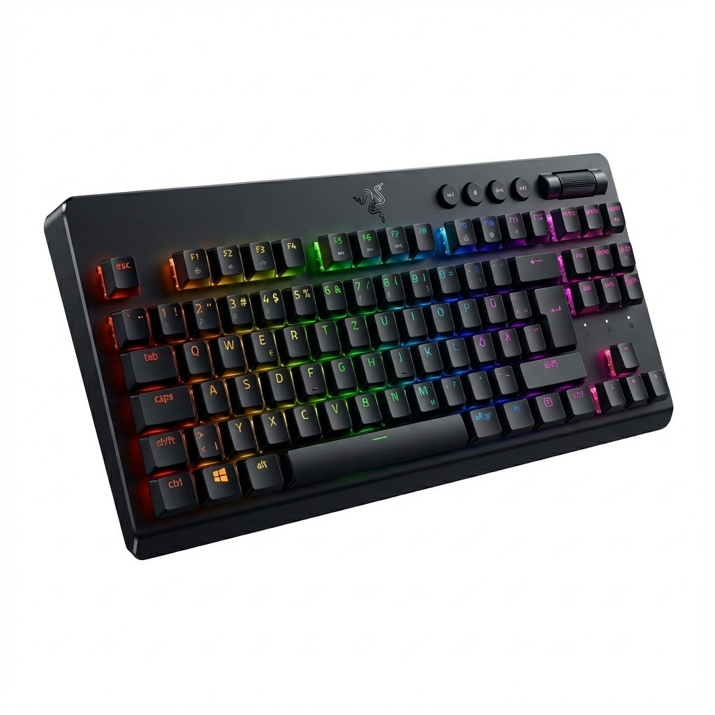 Tipkovnica RAZER BlackWidow V4 Low-profile Tenkeyless HyperSpeed orange Switch njemački raspored – internacionalna non HR tipkovnica