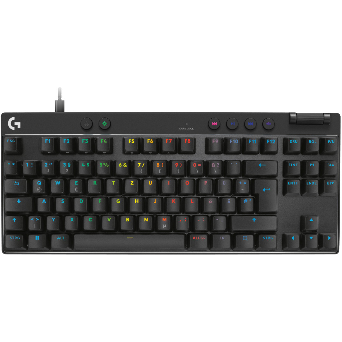 Tipkovnica LOGITECH PRO X TKL RAPID žična gaming (magnetni analogni prekidači, Rapid Trigger, LIGHTSYNC RGB), crna – internacionalna non HR tipkovnica