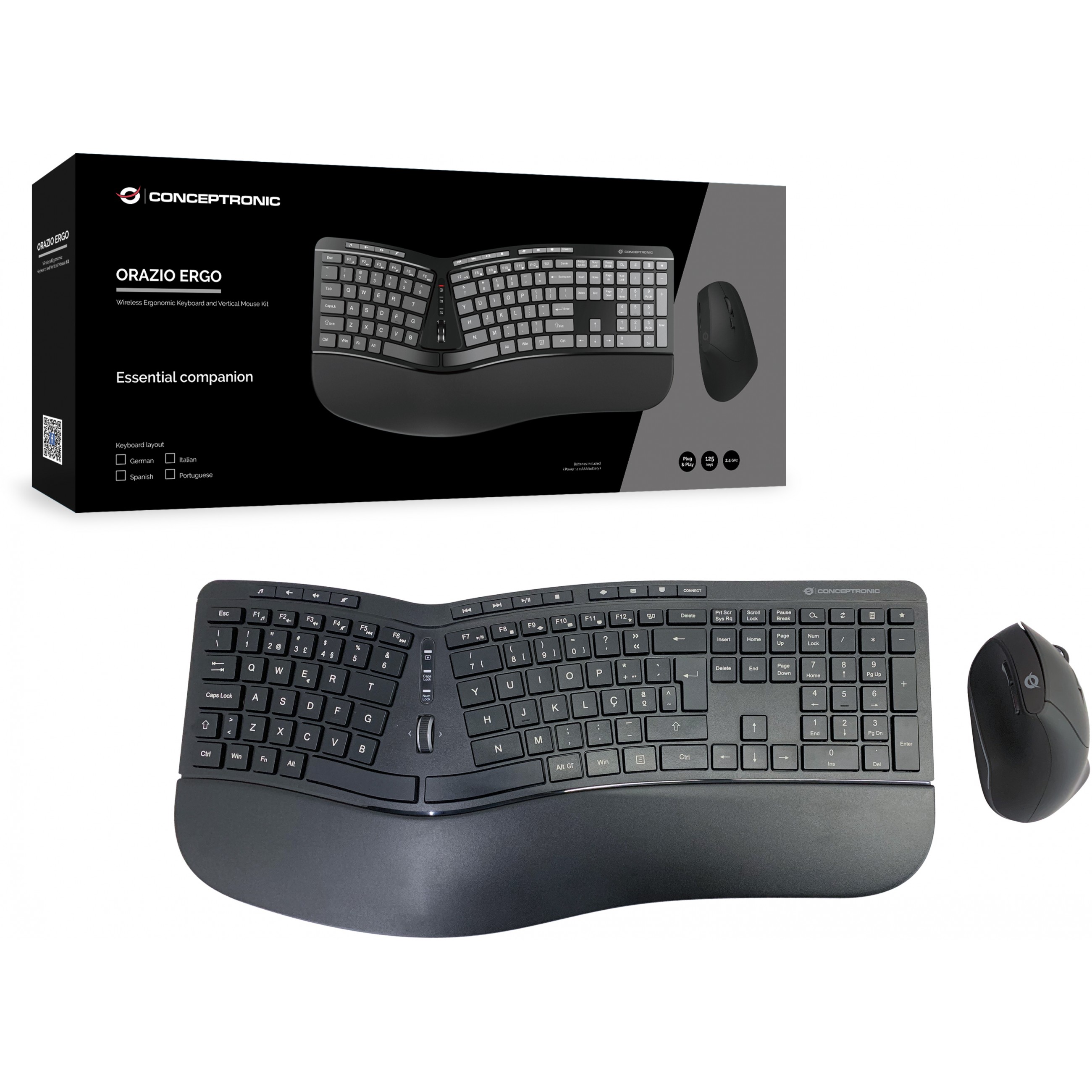 Bežična tipkovnica i miš CONCEPTRONIC bežični Keyboard+Mouse ergo portugalski raspored – internacionalna non HR tipkovnica-4