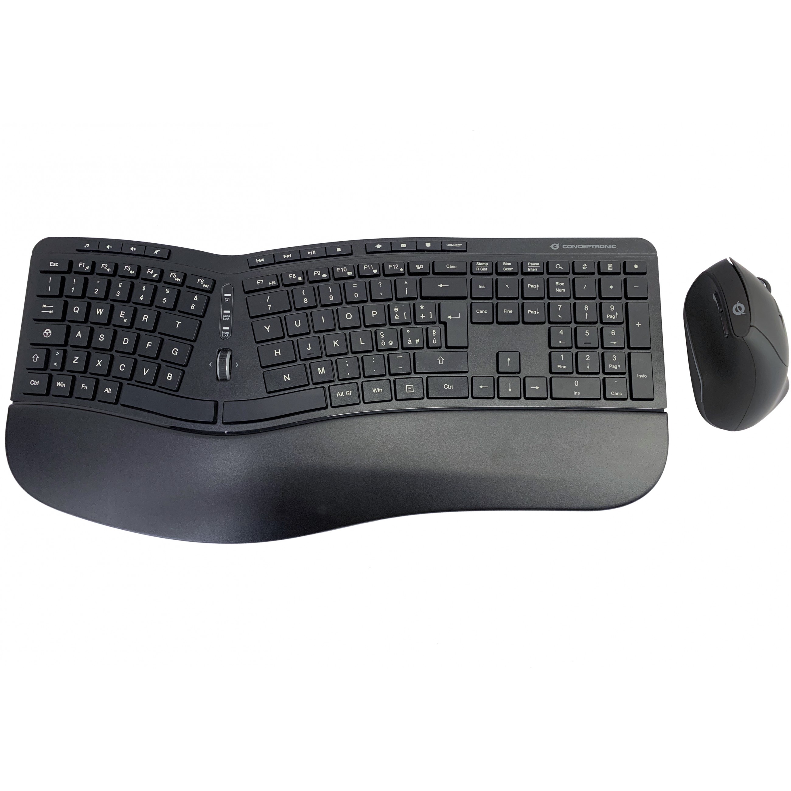 Bežična tipkovnica i miš CONCEPTRONIC bežični Keyboard+Mouse ergo (talijanska tipkovnica) – internacionalna non HR tipkovnica-0