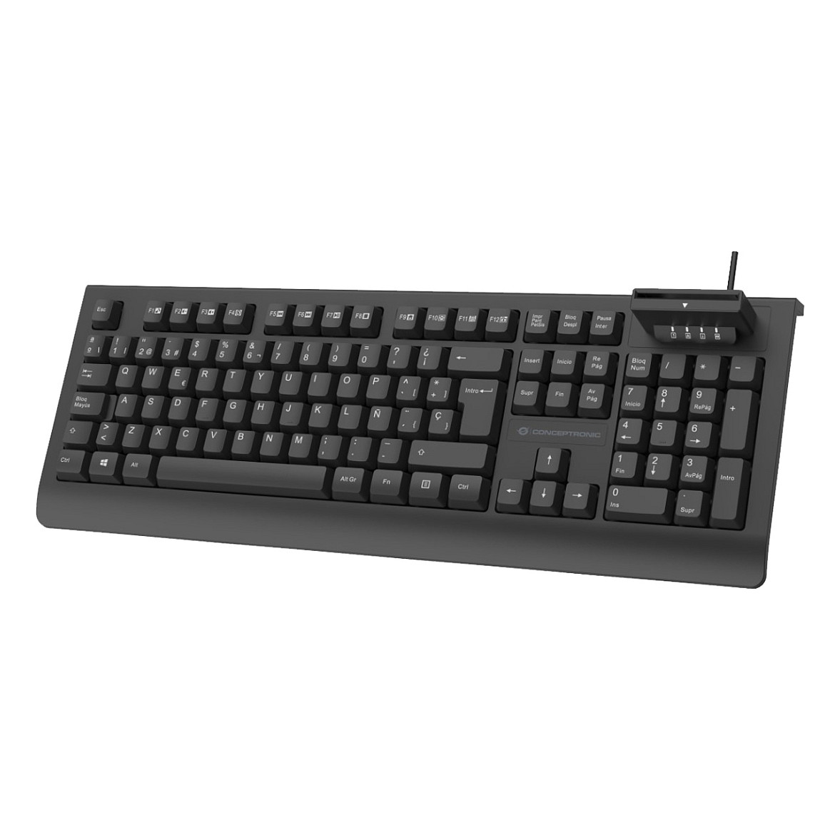 USB Tastatura CONCEPTRONIC Smart ID-Kartenleser španjolska crna boja-1
