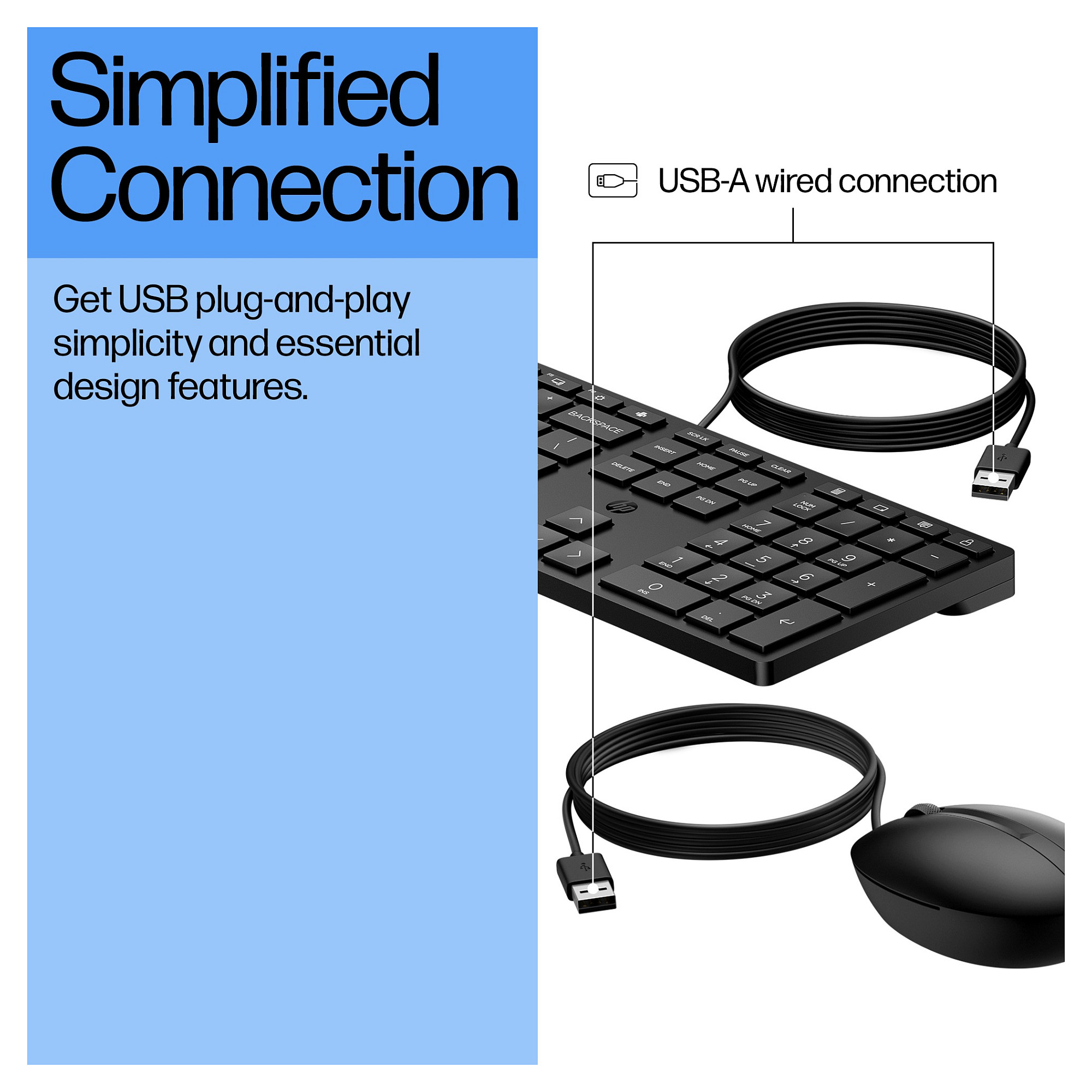 Kombinacija tipkovnica i miš HP WIRED 320MK combo EMEA-INTL English Loc-Euro plug SmartBuy (EU)-5