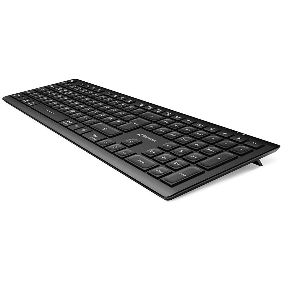 Tipkovnica SHARKOON OfficePal K30W DE Layout Rubberdome crna boja – internacionalna non HR tipkovnica-2