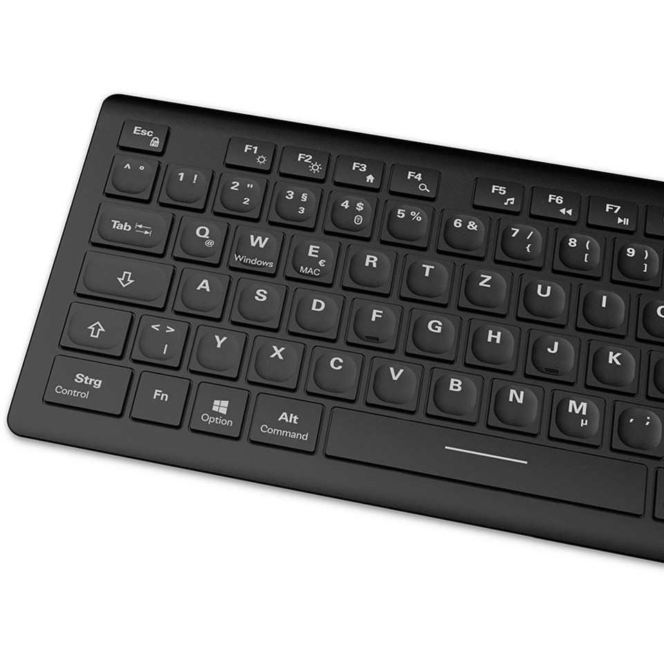 Tipkovnica SHARKOON OfficePal K30W DE Layout Rubberdome crna boja – internacionalna non HR tipkovnica-5