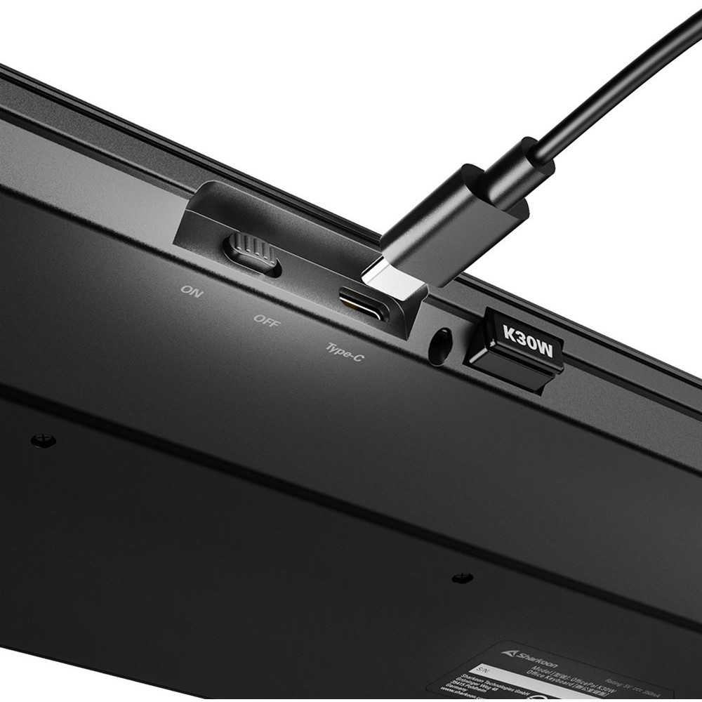 Tipkovnica SHARKOON OfficePal K30W DE Layout Rubberdome crna boja – internacionalna non HR tipkovnica-7