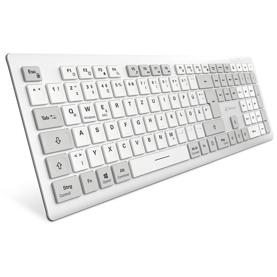 Tipkovnica SHARKOON OfficePal K30W DE Layout Rubberdome bijela – internacionalna non HR tipkovnica-0
