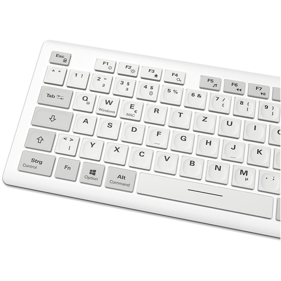 Tipkovnica SHARKOON OfficePal K30W DE Layout Rubberdome bijela – internacionalna non HR tipkovnica-5