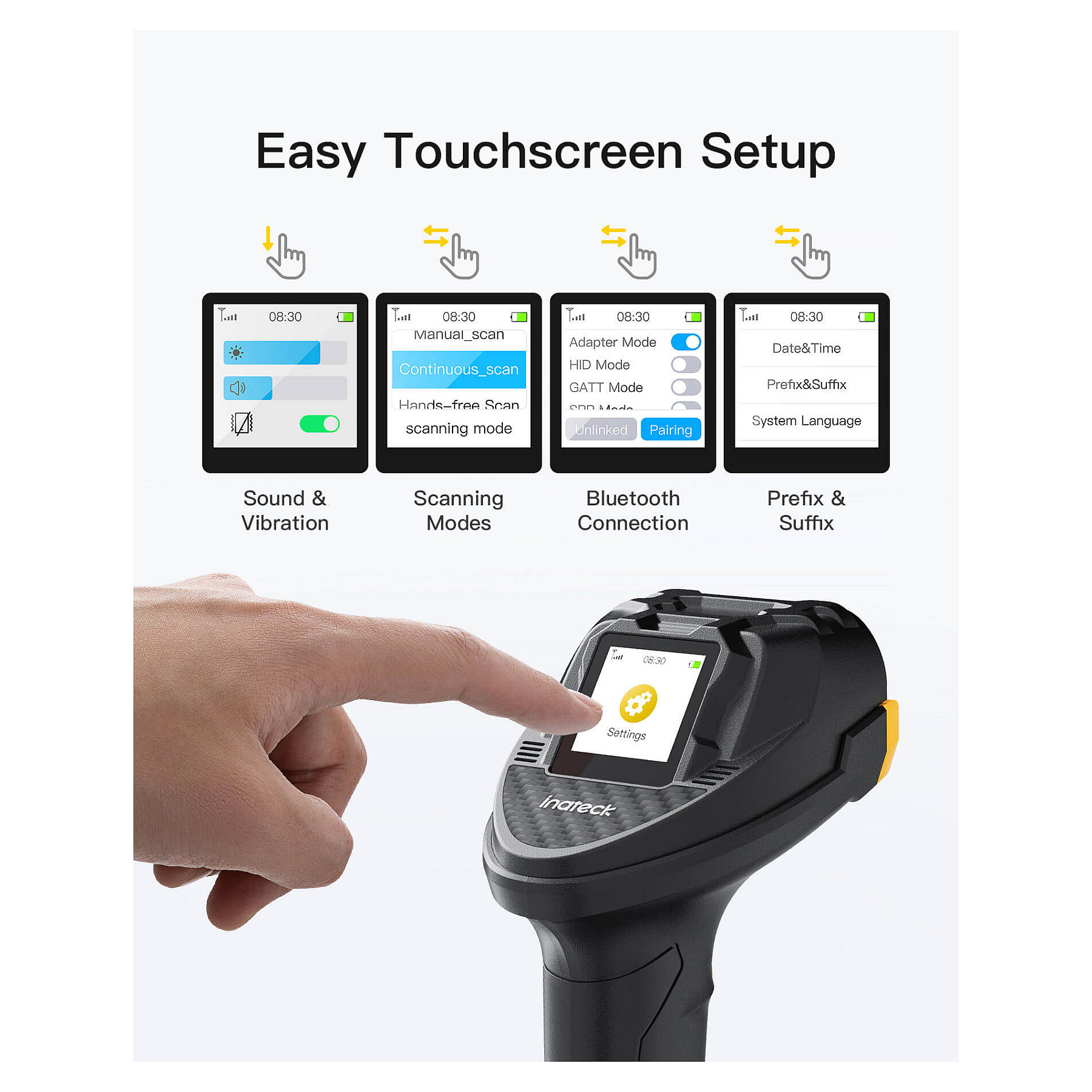 Barcodescanner inateck Pro 8 black-1