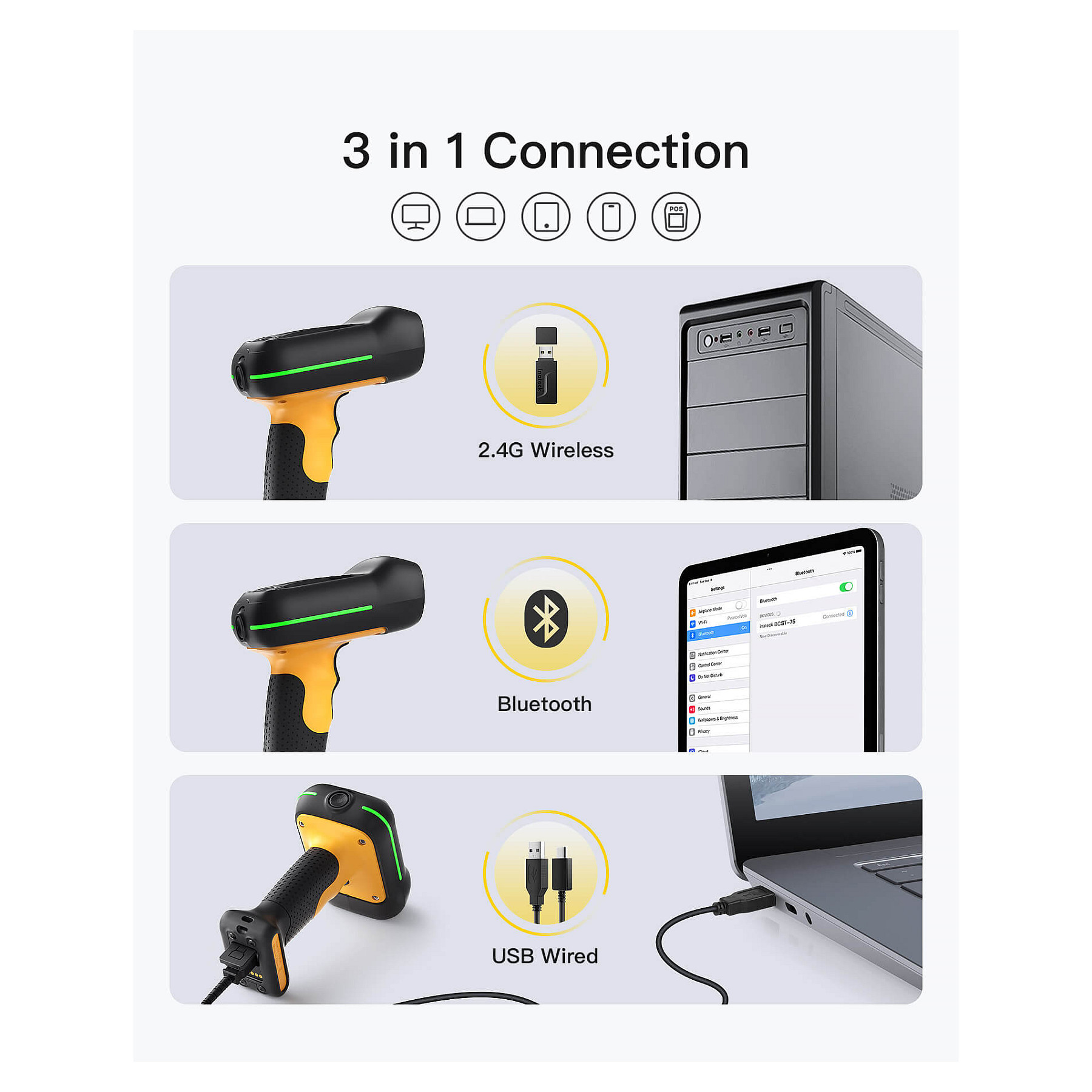 Barcodescanner INATECK BCST-75 black-4