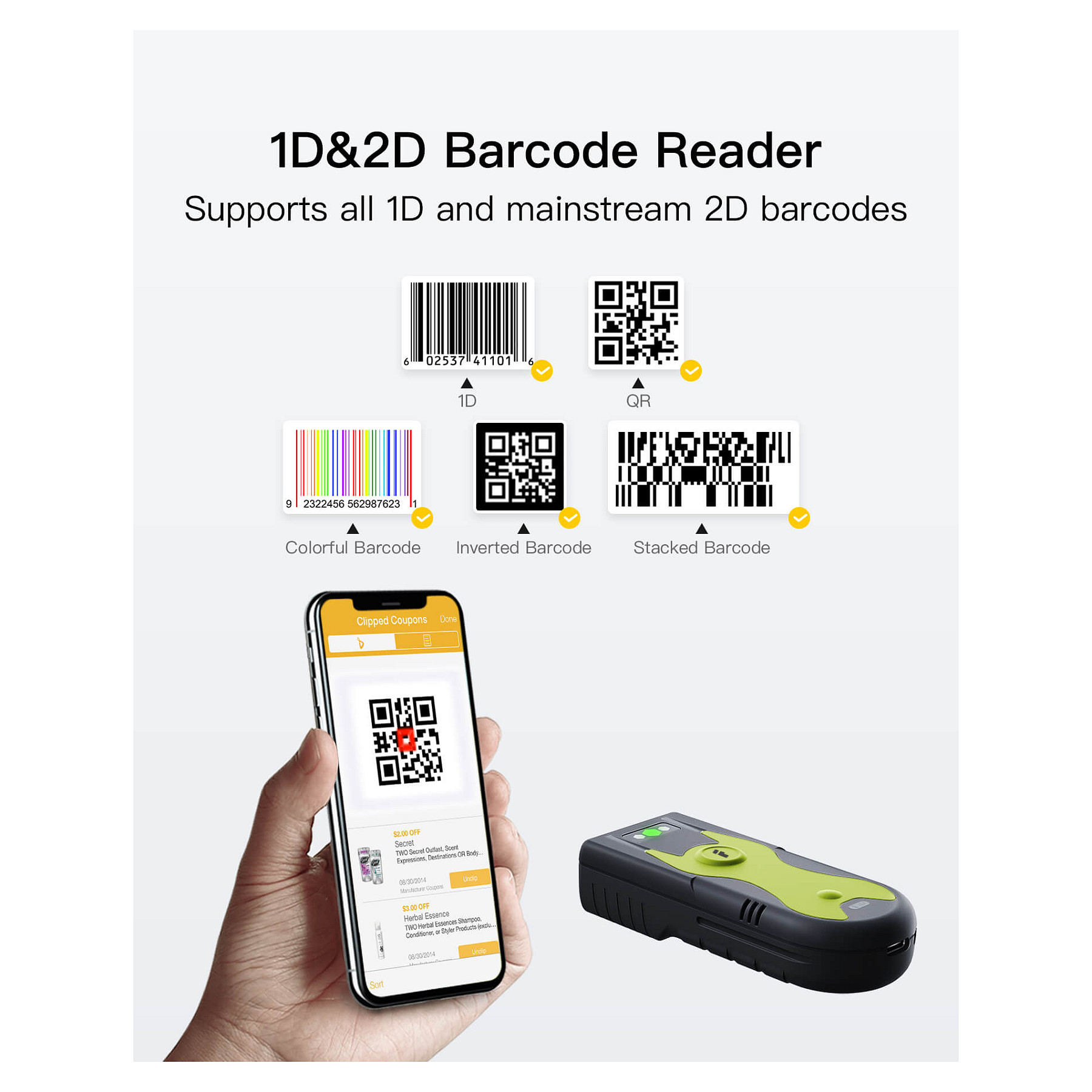 Barcodescanner INATECK BCST-42_green-1