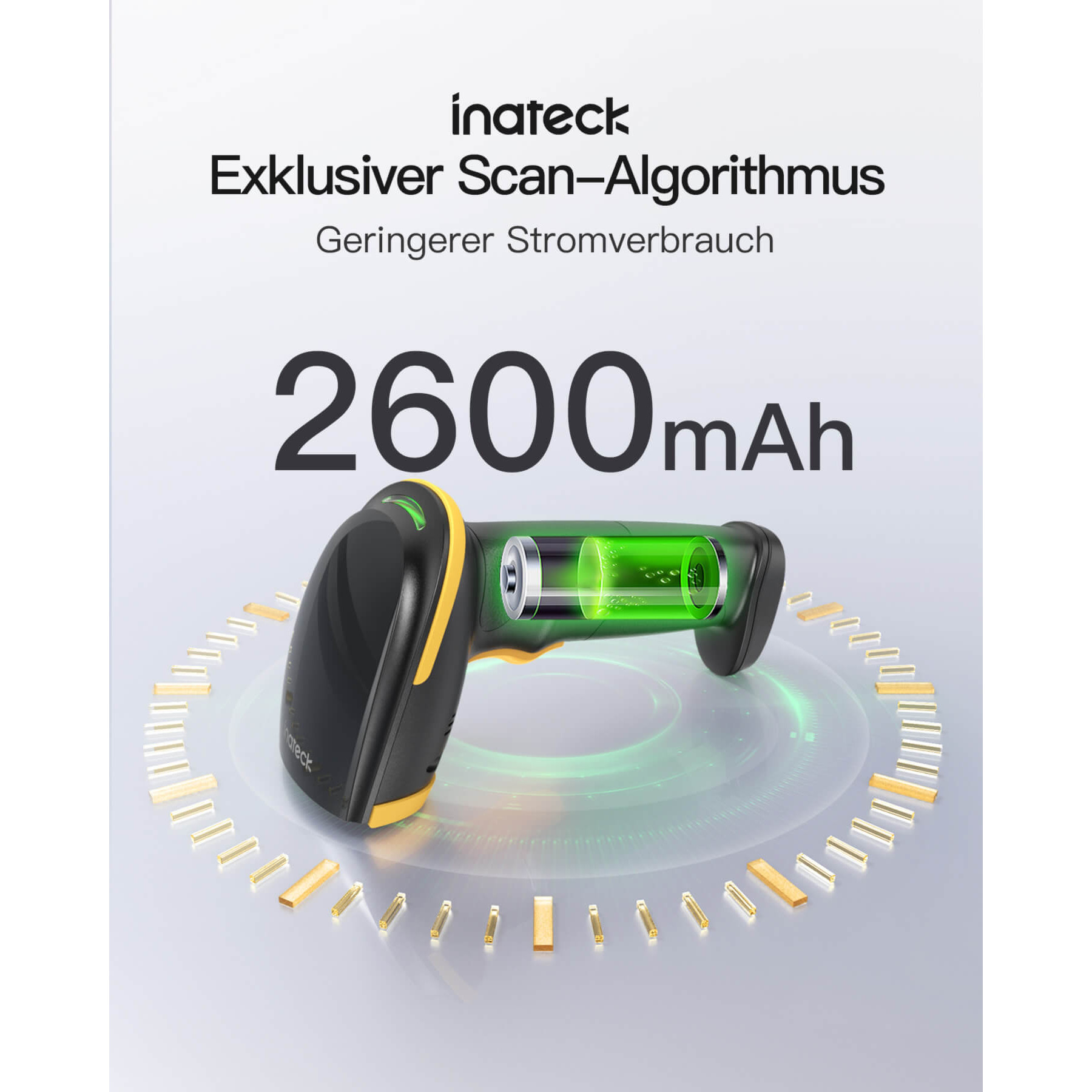 Barkod čitač INATECK BCST-35, 2D, Bluetooth, s bazom za punjenje, crni-5