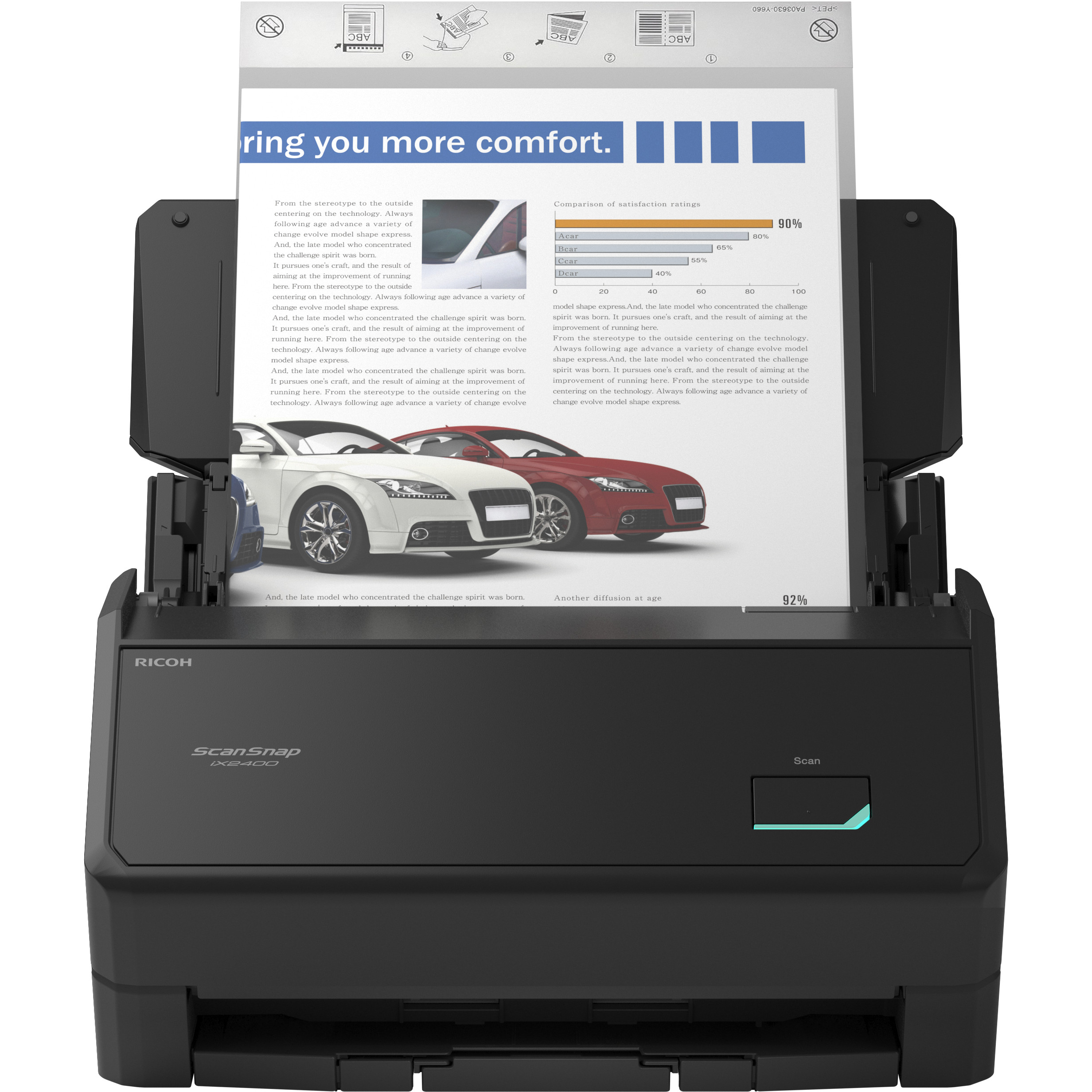 Skener RICOH ScanSnap iX2400 45ppm/90ipm crni A4 Duplex ADF USB 3.2-1