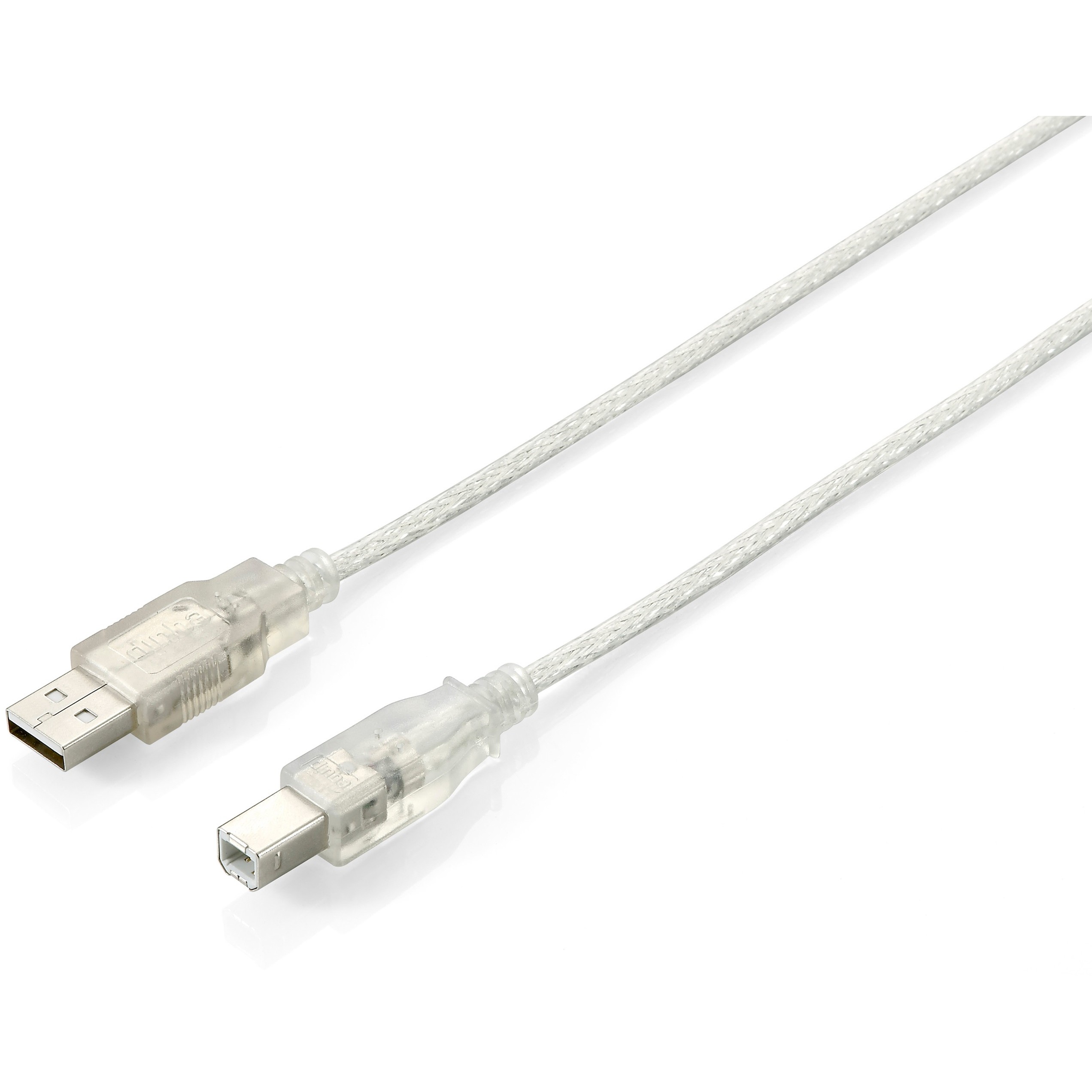 Kabel EQUIP USB 2.0 A-B 3.00m transparent Polybeutel-0