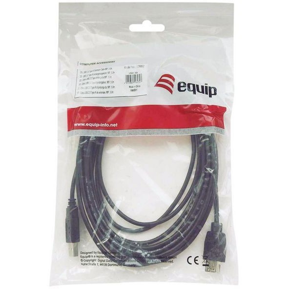 Kabel EQUIP USB 2.0 A-B 2.00m crna boja-3