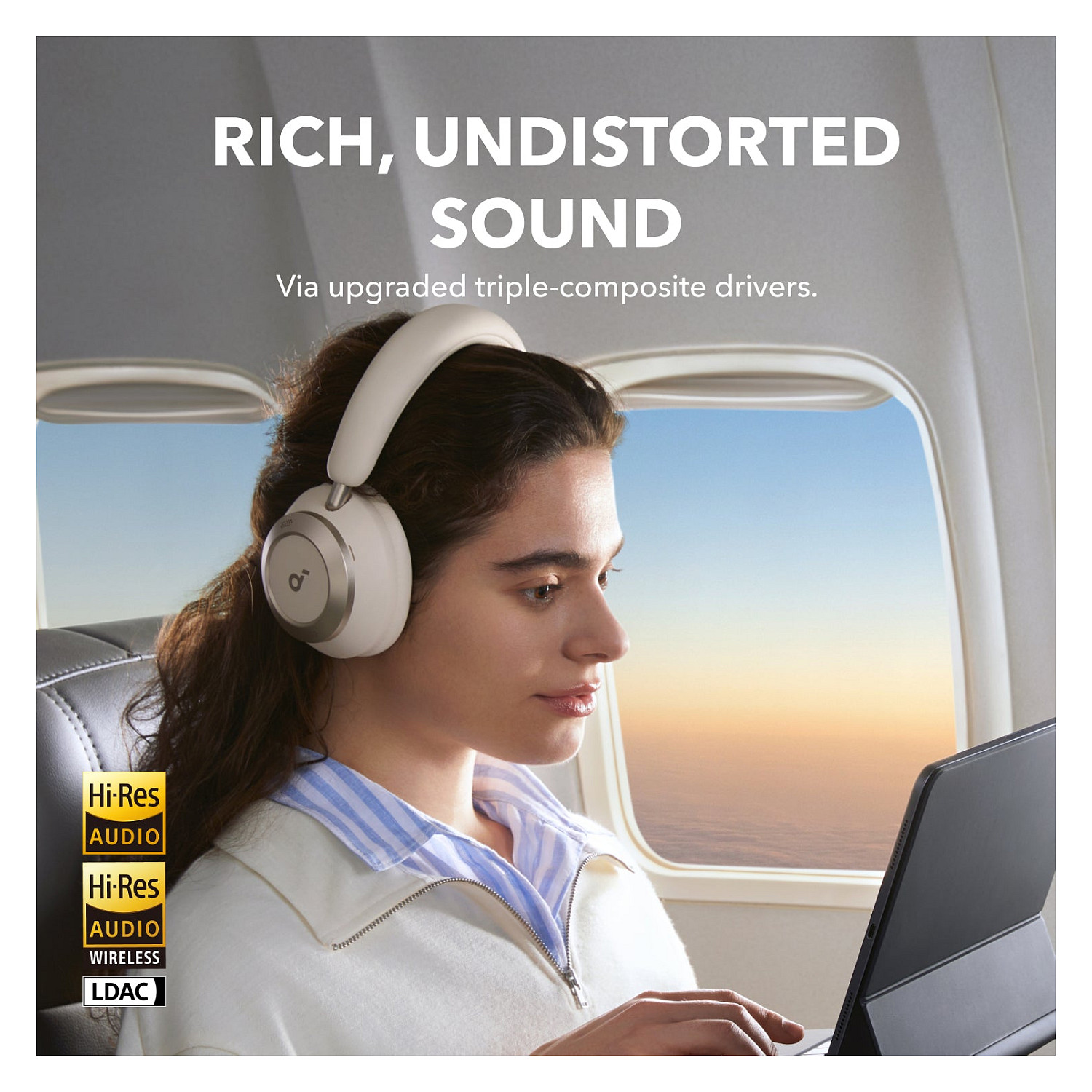 Slušalice ANKER Soundcore Space One Pro + Case Over-Ear bijele (ANC, bežične)-3
