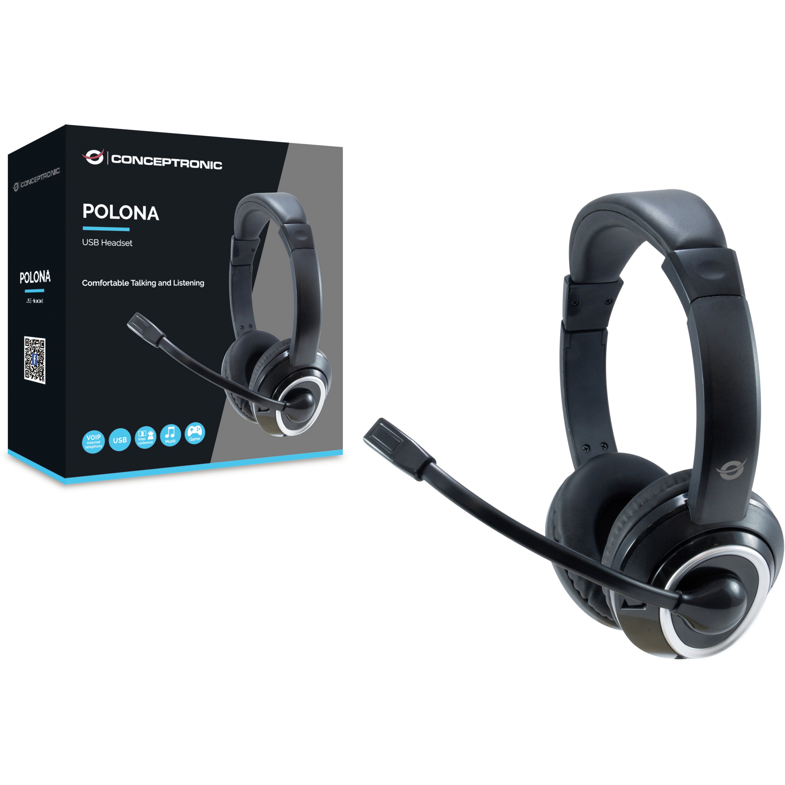 Slušalice CONCEPTRONIC Headset USB Mikro,int.Bed.Stereo 2.0m sw-2