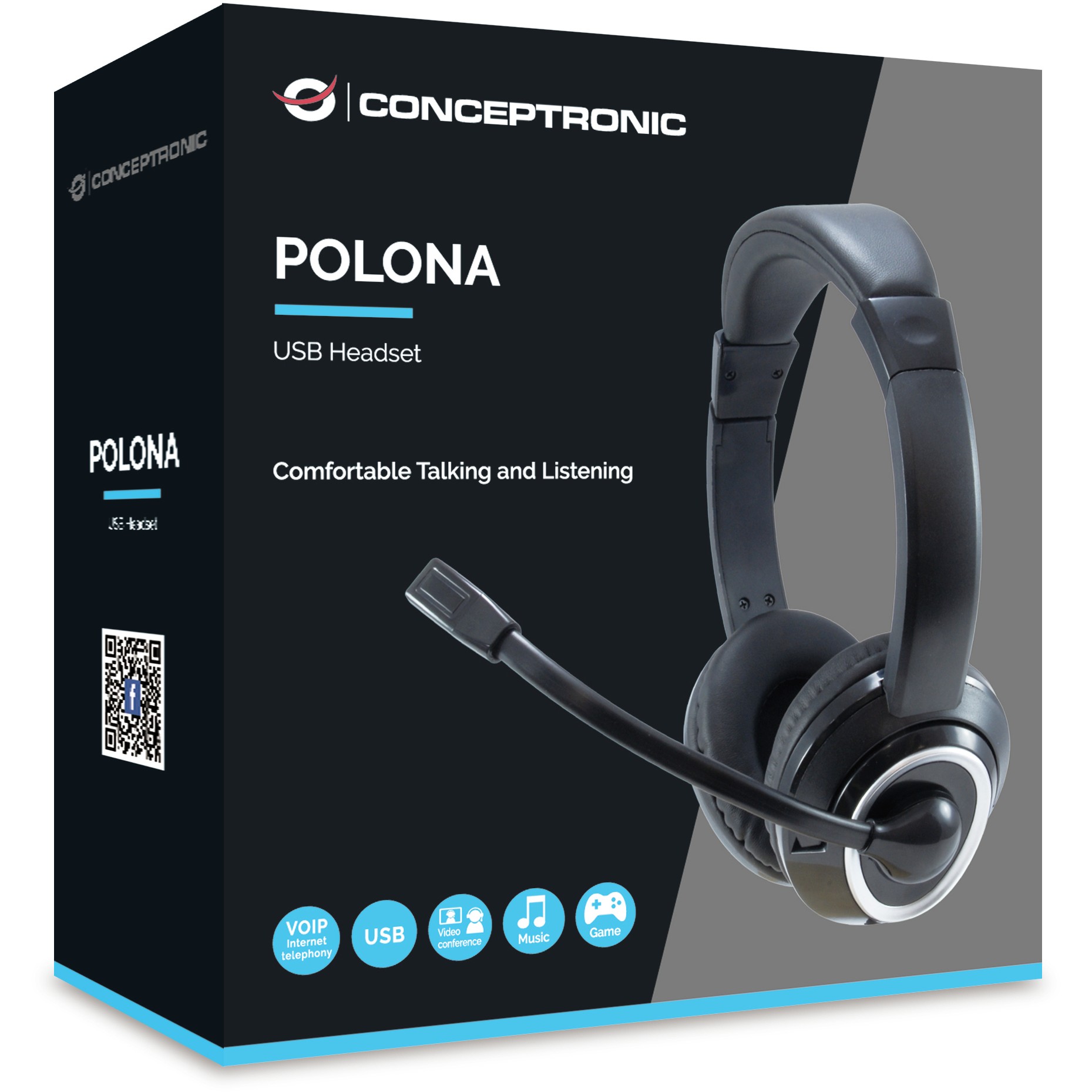 Slušalice CONCEPTRONIC Headset USB Mikro,int.Bed.Stereo 2.0m sw-3