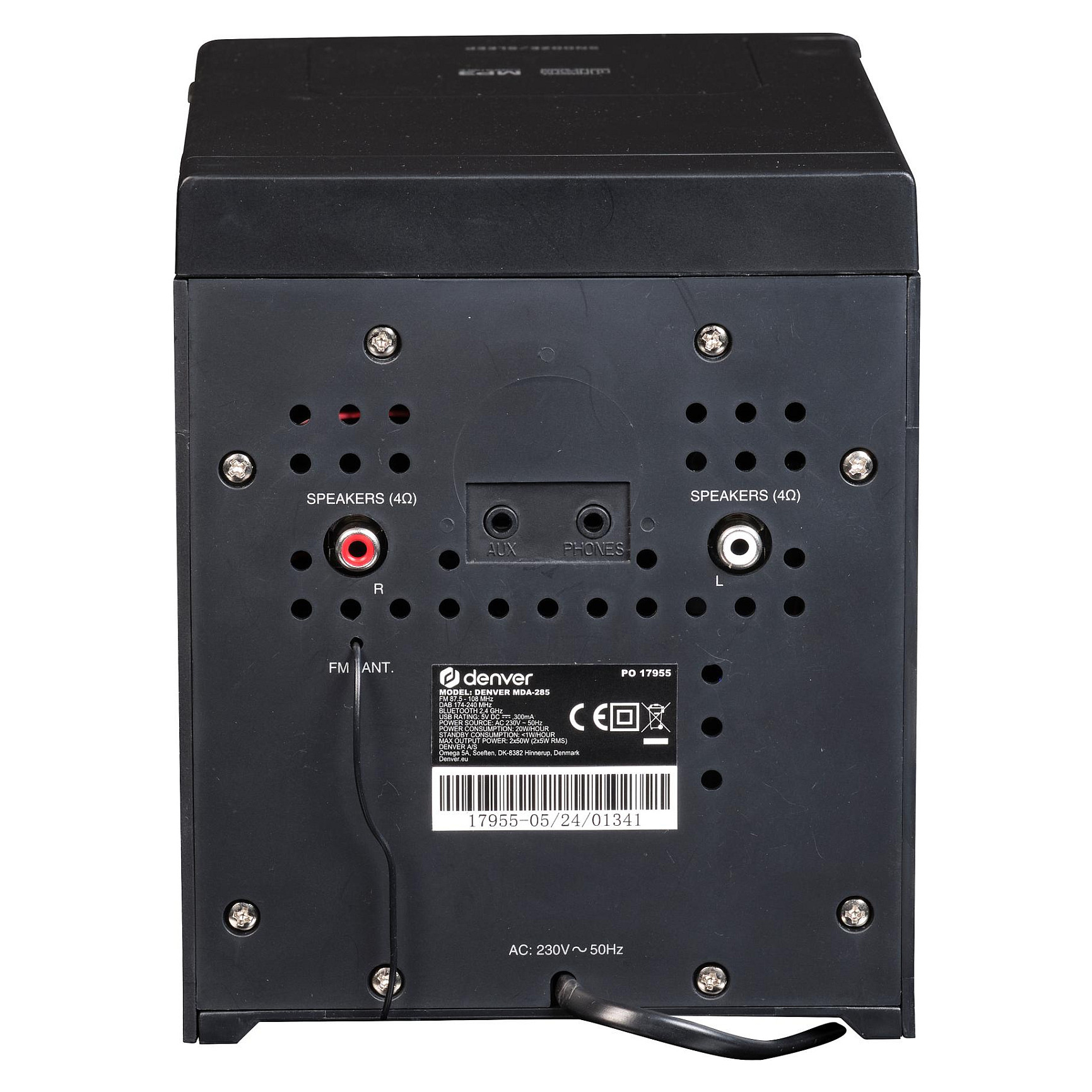 Mini linija DENVER MDA-285 (DAB+, FM, Bluetooth, CD, USB, AUX, 2 x 5 W RMS, crna)-5