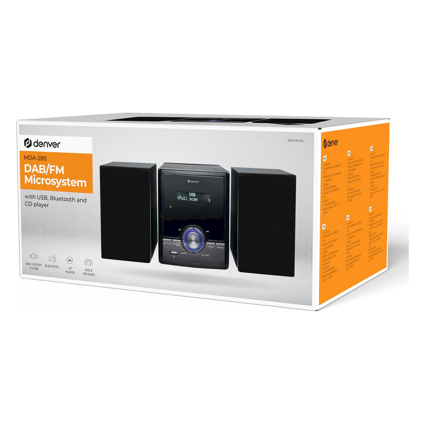 Mini linija DENVER MDA-285 (DAB+, FM, Bluetooth, CD, USB, AUX, 2 x 5 W RMS, crna)-8