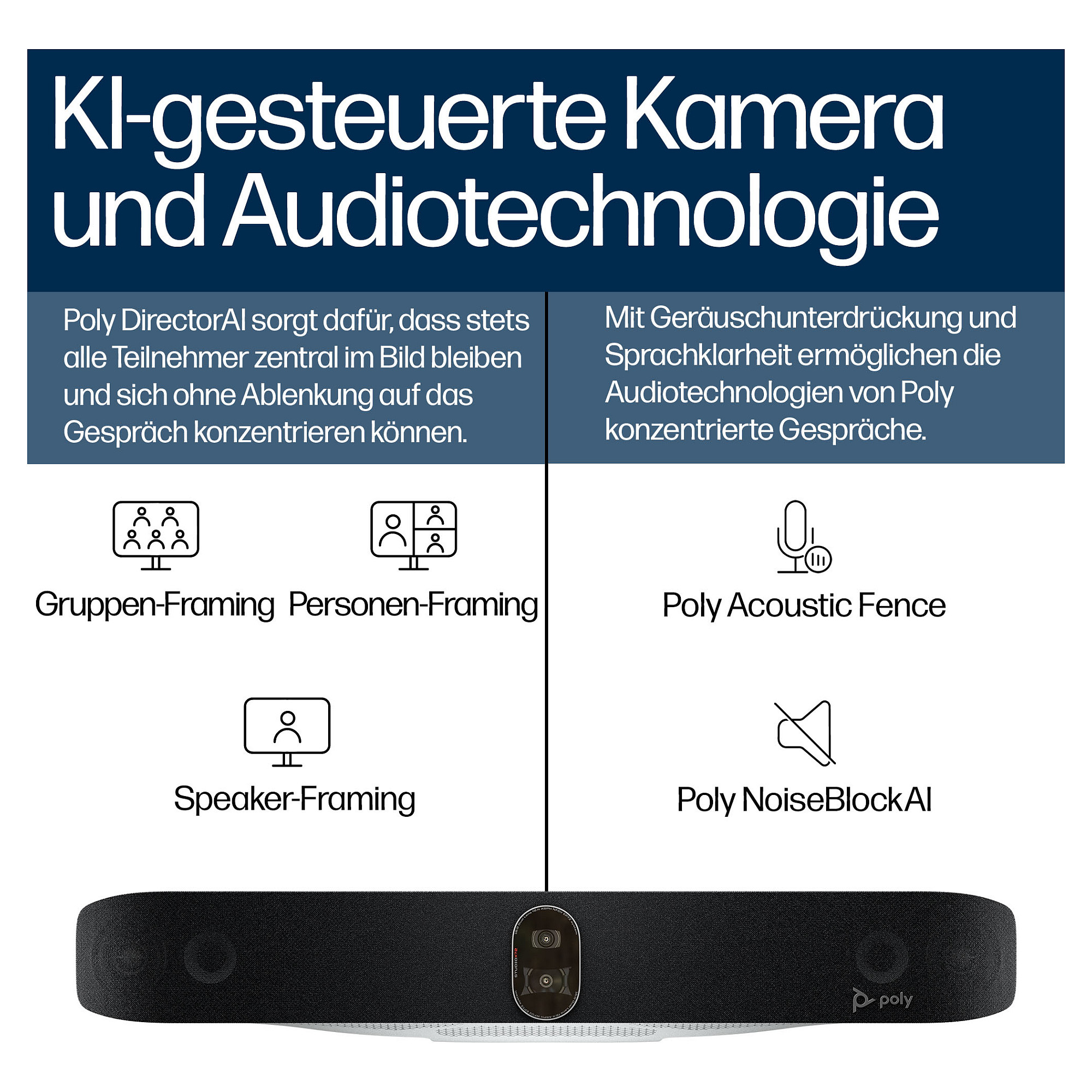 Video konferencijski sustav HP POLY STUDIO X72 All-in-one 4K-11