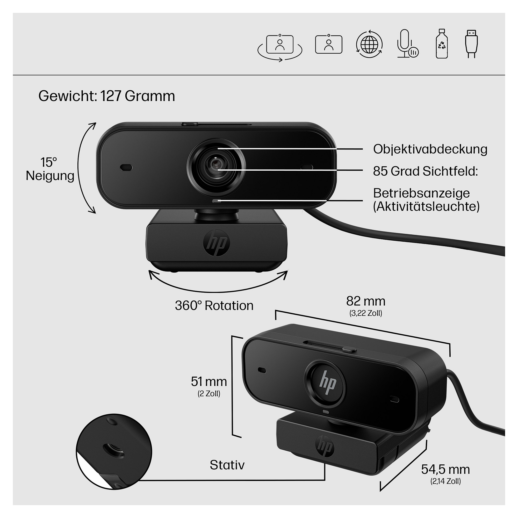 Web kamera HP 435 FHD USB-A-5