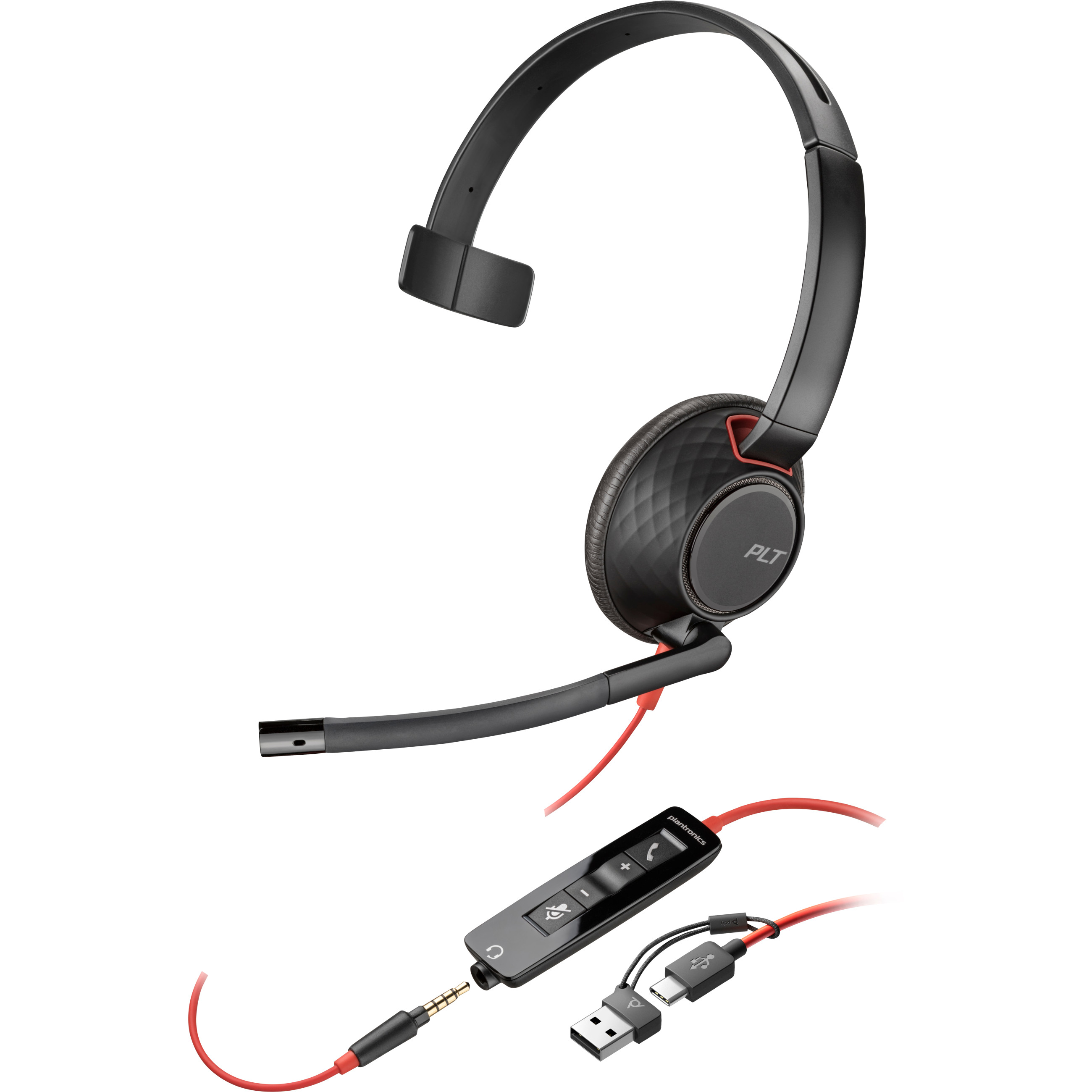 Slušalice HP POLY Blackwire 5210 Monaural USB-C +3.5mm Plug +USB-C/A Adapter-2