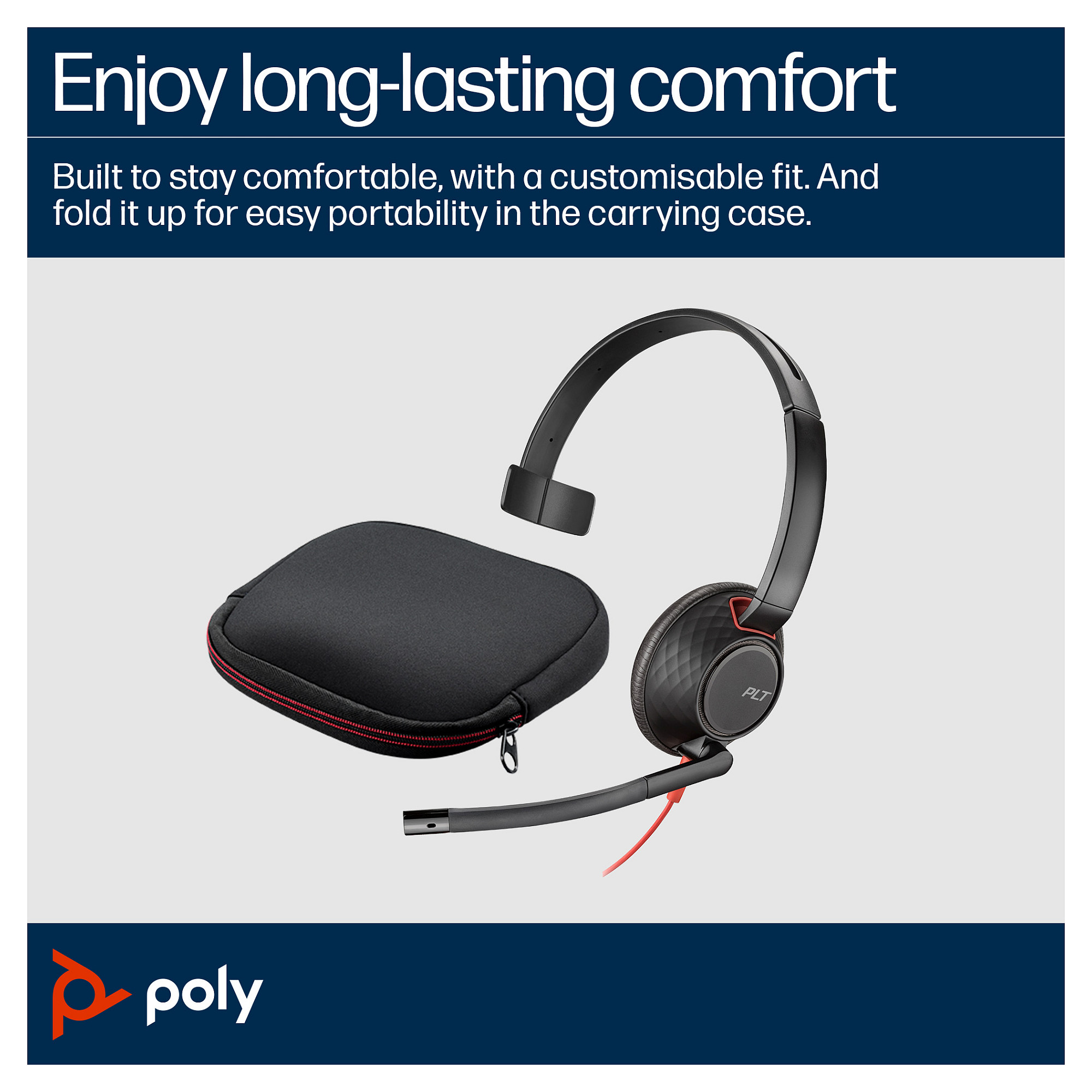 Slušalice HP POLY Blackwire 5210 Monaural USB-C +3.5mm Plug +USB-C/A Adapter-9