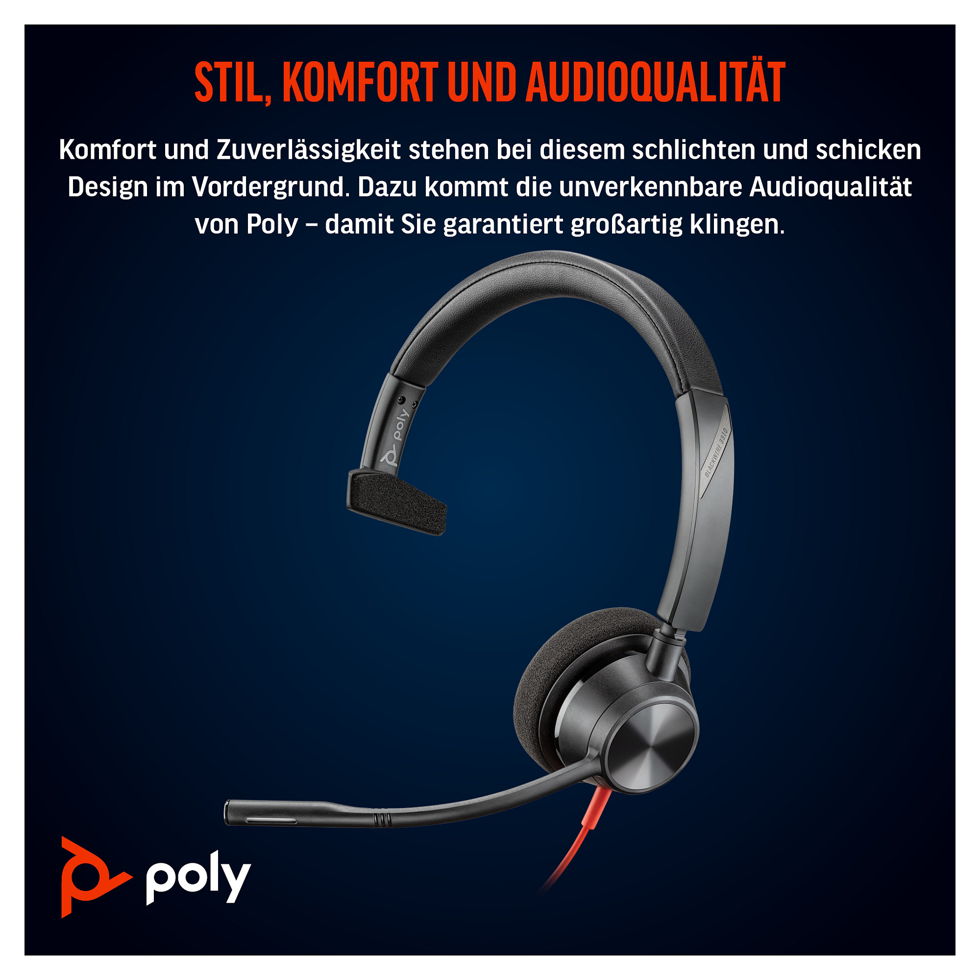 Slušalice HP Poly Blackwire 3310 Monaural Microsoft Teams Certified USB-C + USB-C/A Adapter-6