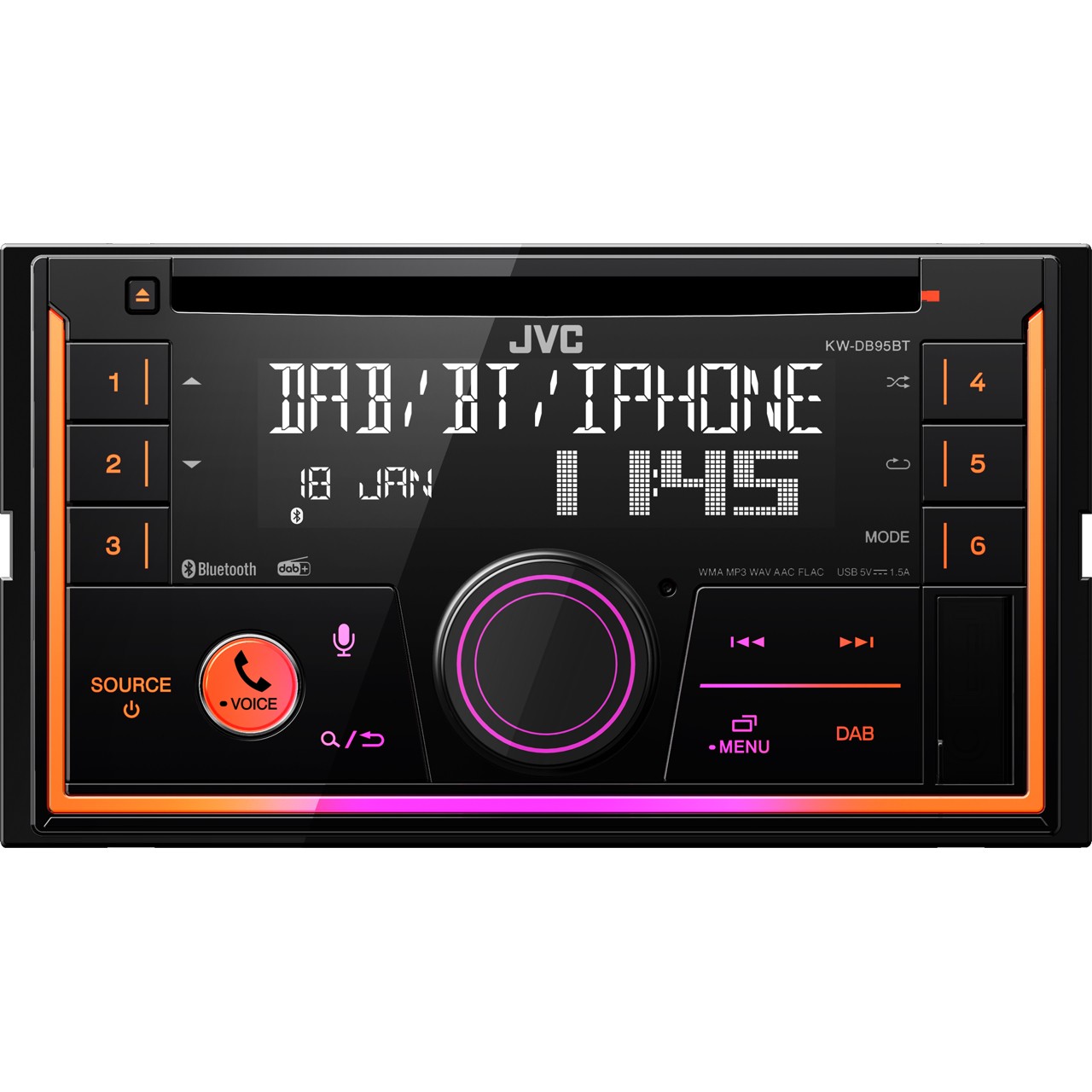 Radio JVC KW-DB95BT Bluetooth USB AUX-0