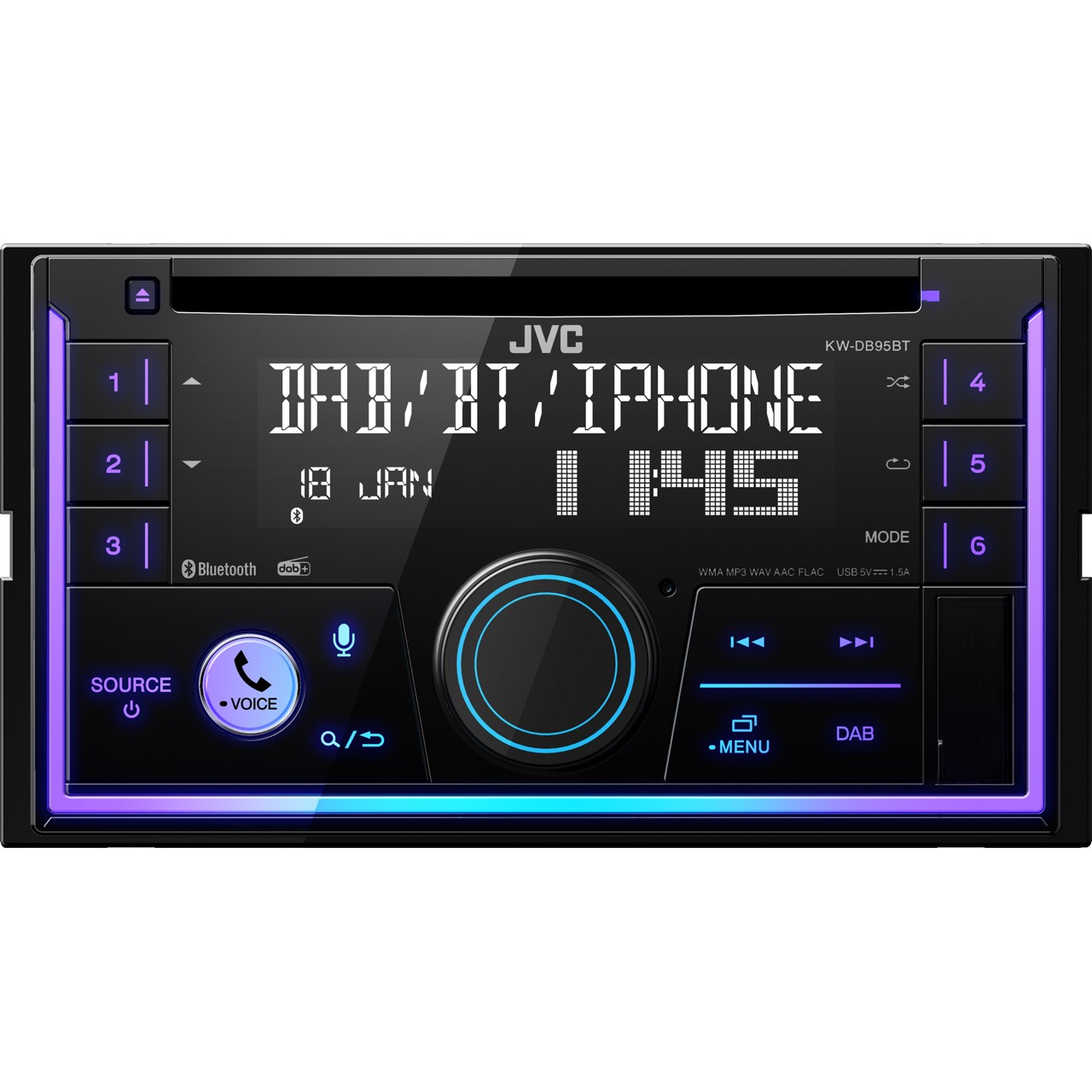 Radio JVC KW-DB95BT Bluetooth USB AUX-1