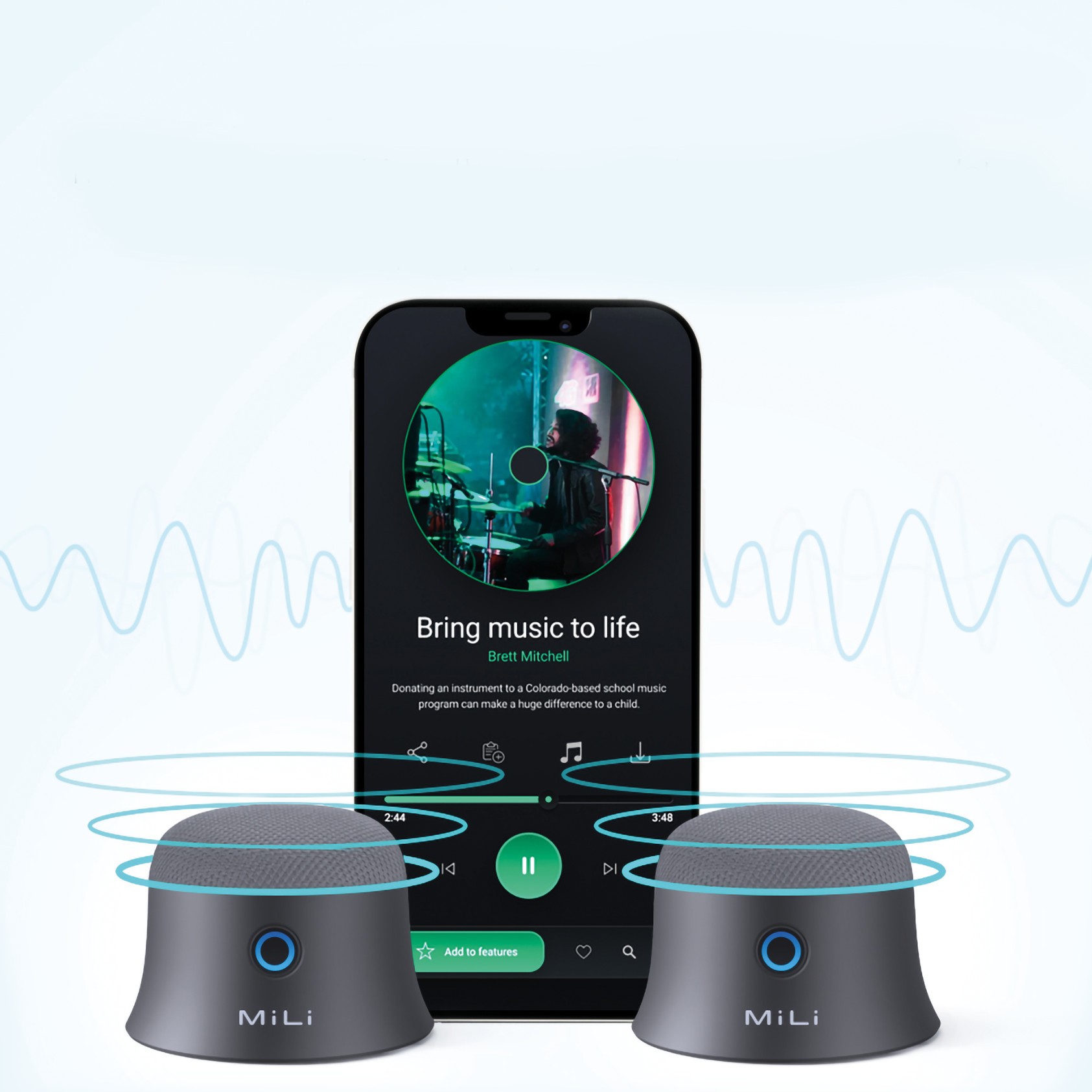 Zvučnik ULTRON Mag Soundmate magnetic BT Speaker 2 komada crna boja-2