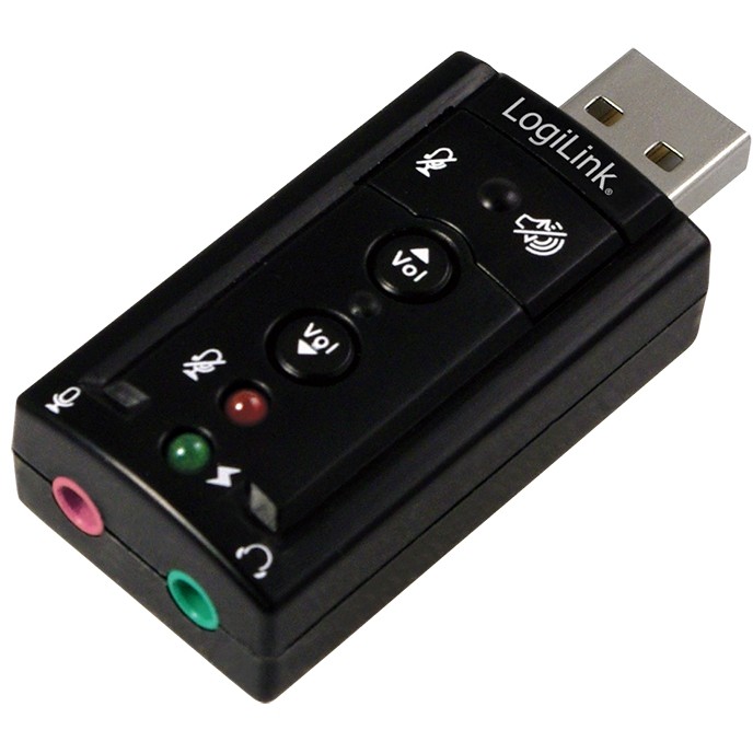LogiLink USB 2.0 Audio-Adapter, USB-A/M zu 2x 3,5 mm/F, Virtual 7.1 Soundeffekt, schwarz-2