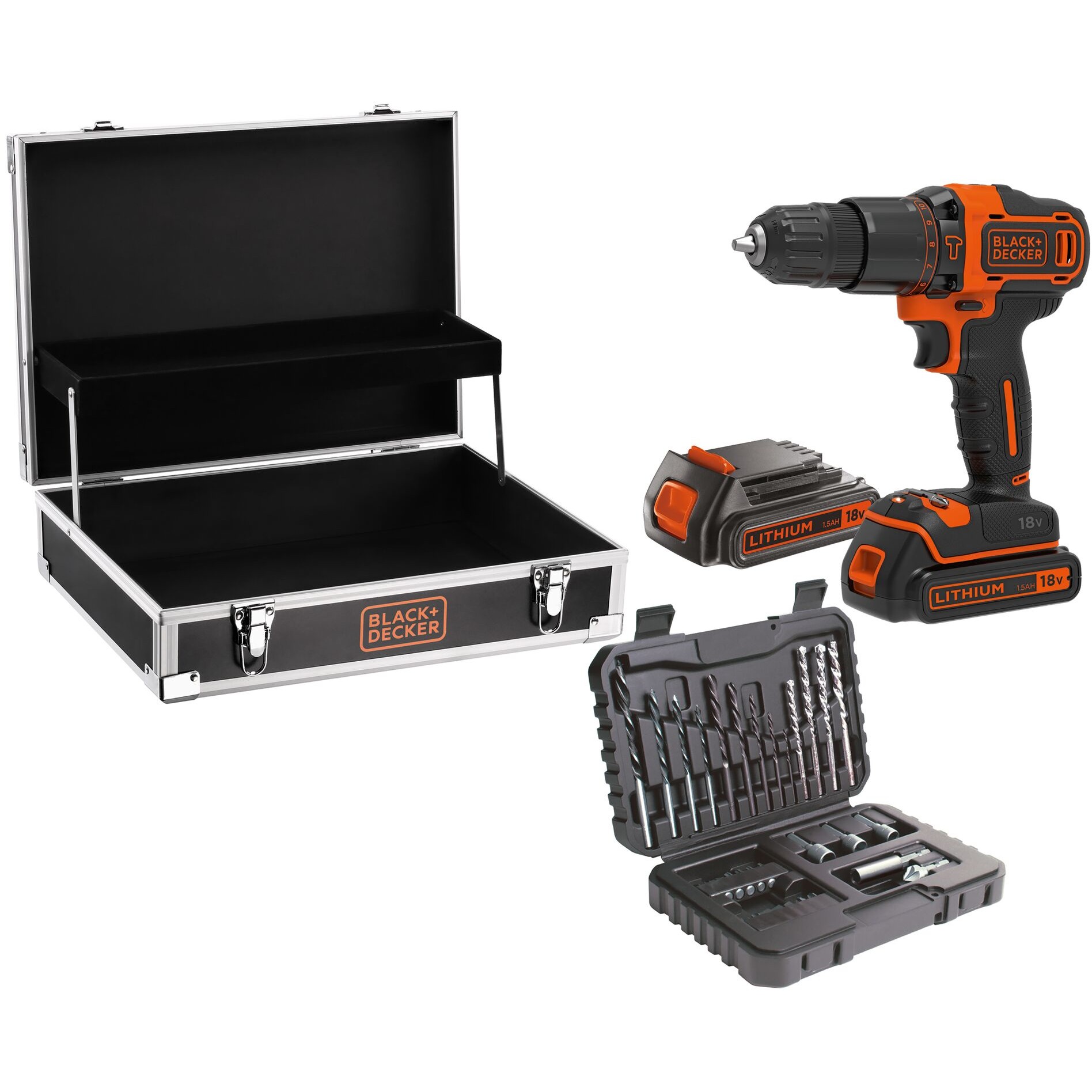 Akumulatorska bušilica BLACK&DECKER BDCHD18B2FC 18V (2x1.5Ah)-0
