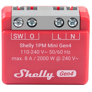 Relais Shelly 1PM Mini Gen4 WLAN BT Matter Zigbee max 8A 1 Kanal Unterputz-0