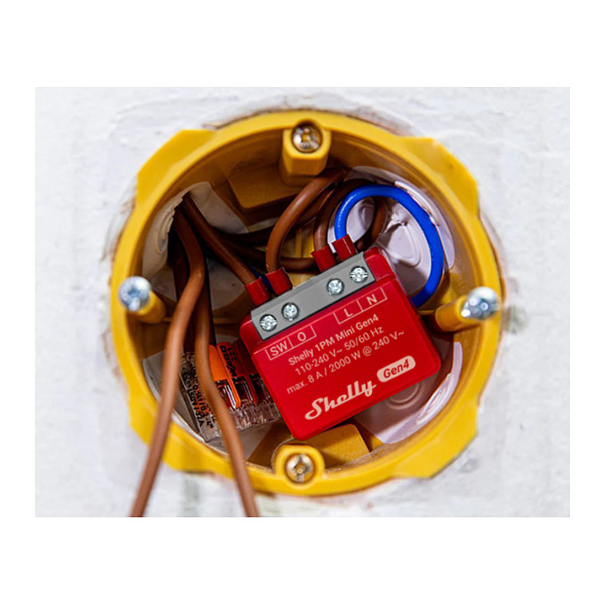 Relais Shelly 1PM Mini Gen4 WLAN BT Matter Zigbee max 8A 1 Kanal Unterputz-2